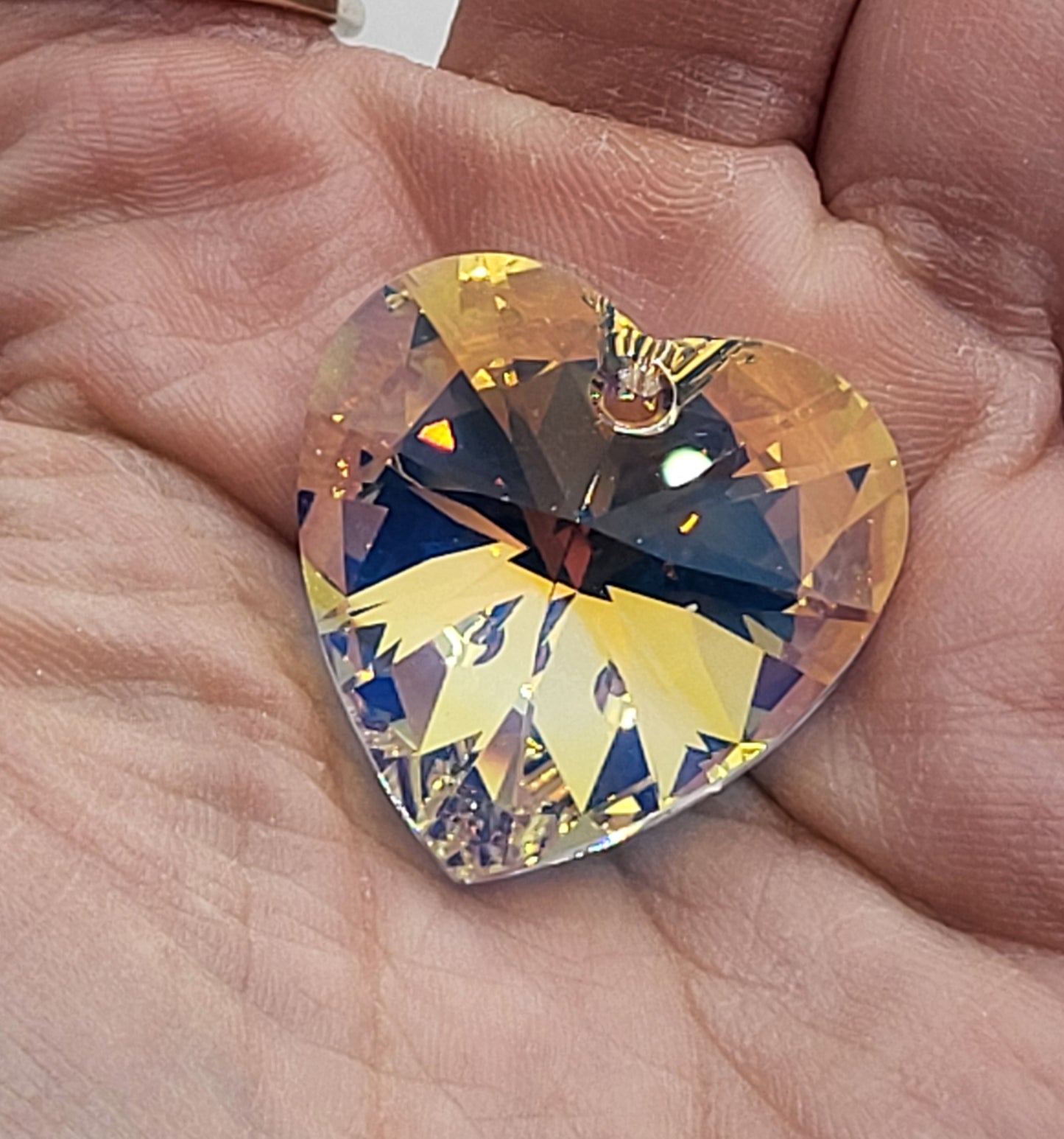 #6228 - Swarovski Crystal 28mm Heart Pendant/ Prism