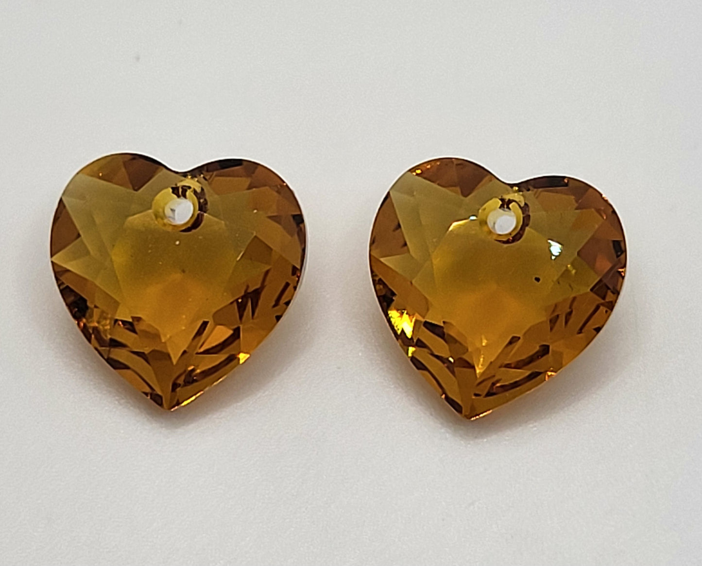 Sterling Silver Earrings - Swarovski Crystal Heart Cut Drops; Many Colors!