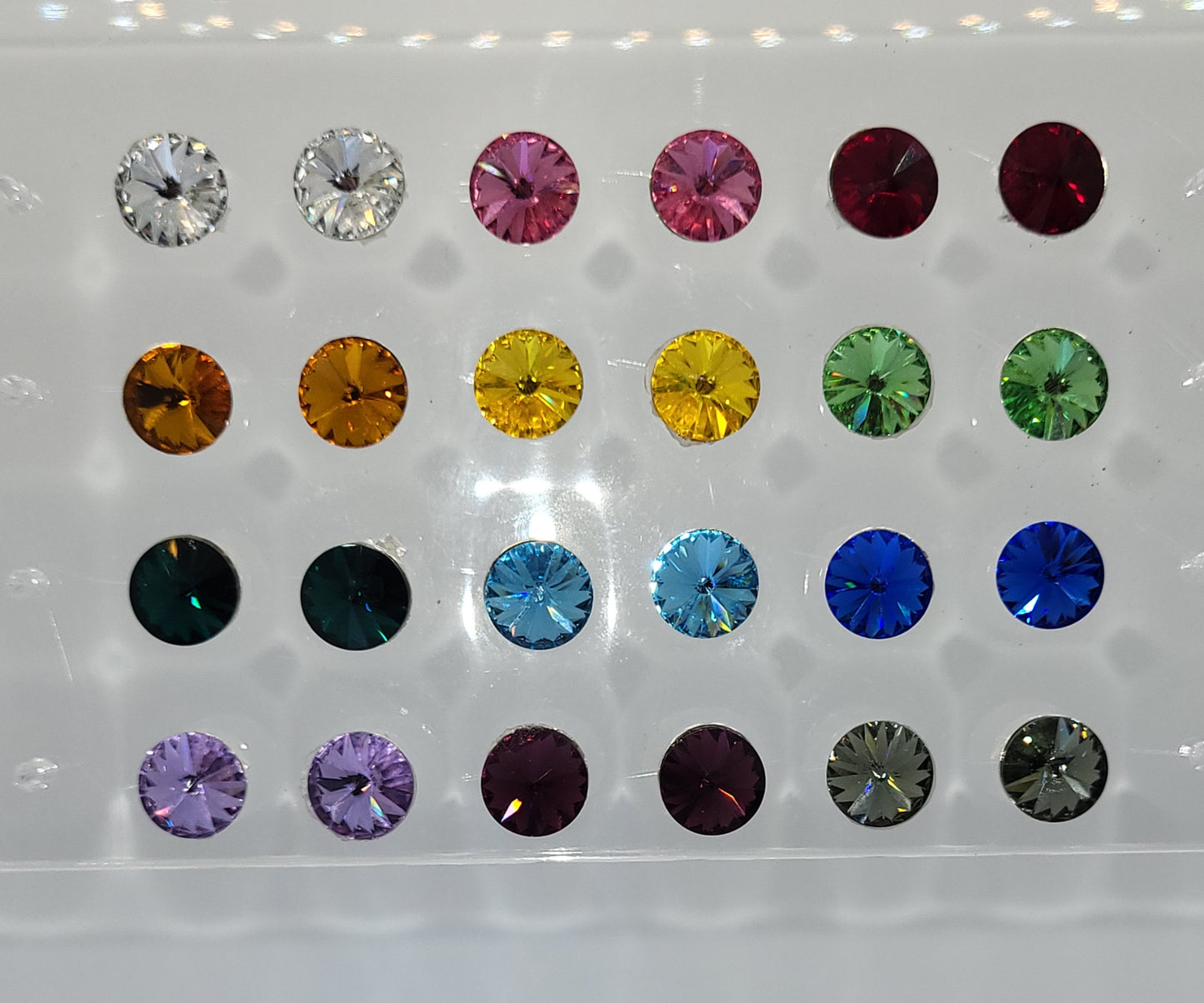 Sterling Silver Earrings - Swarovski Crystal Stud/ Post Earrings; Many Colors!