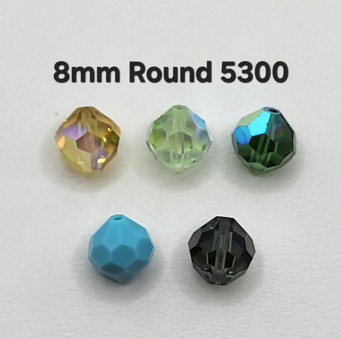 #5300 - Swarovski Crystal 8mm Round Beads; 12pc per pack