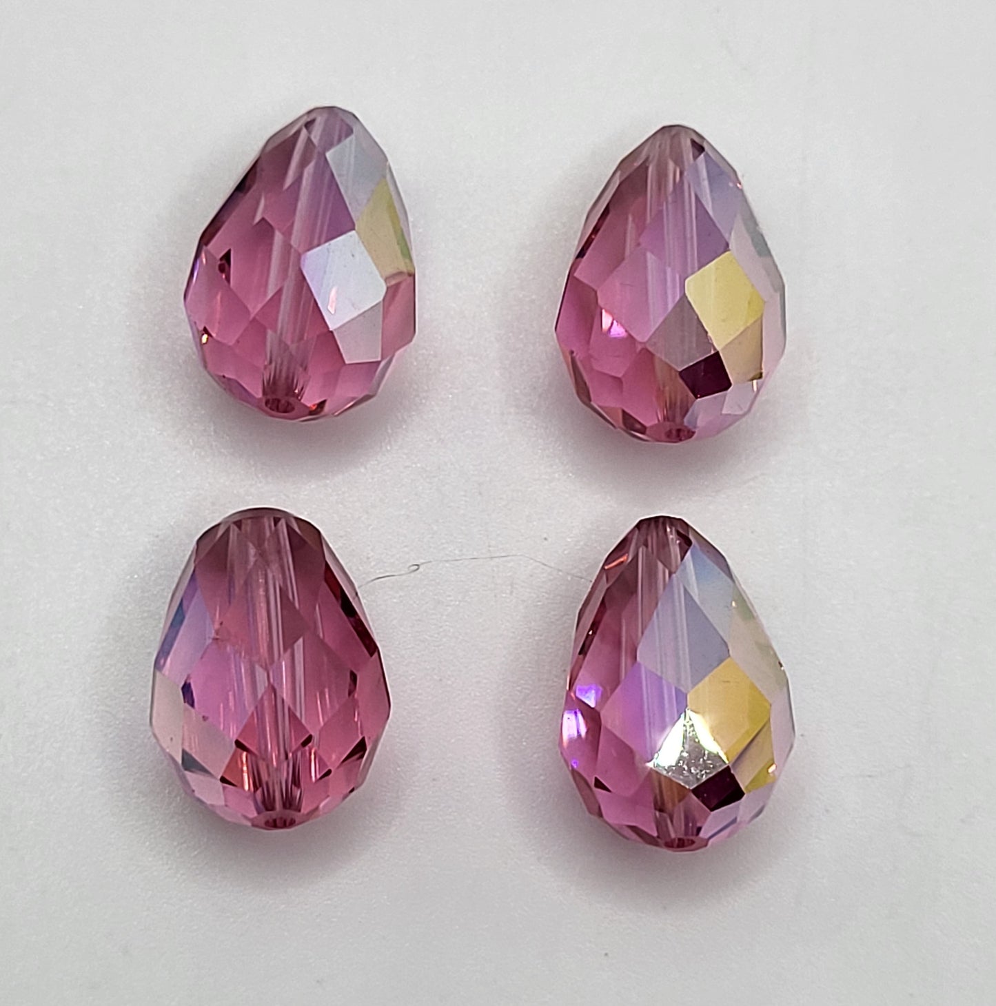 WEB EXCLUSIVE - #5500 - 4pc Swarovski Crystal Rose AB 15x10mm Teardrop Beads