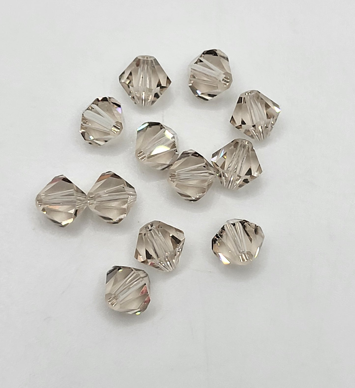#5328 - 12pc Swarovski Crystal Light Silk 6mm Bicone Beads; LAST ONE