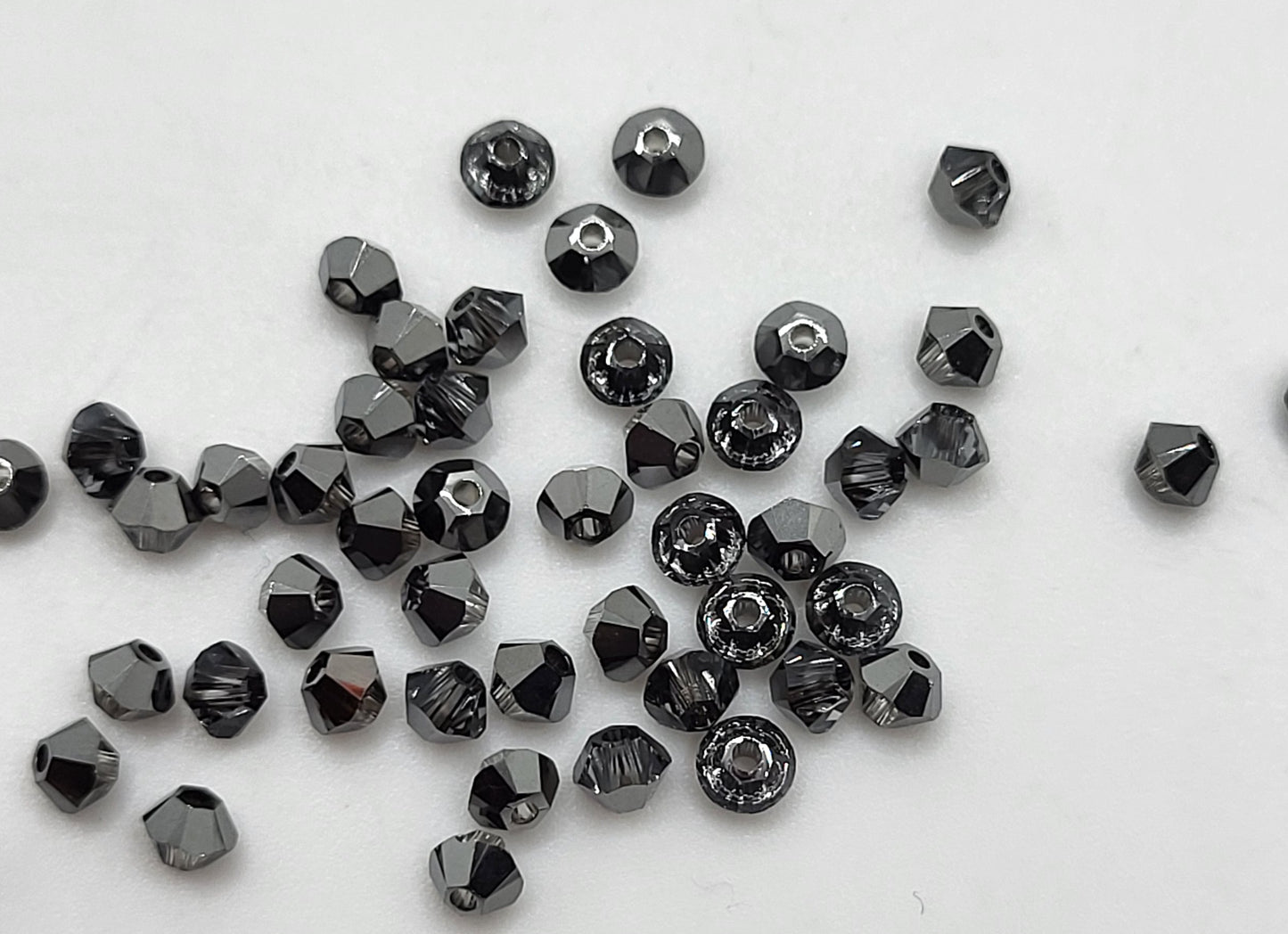#5301 - 48pc Swarovski Crystal Silver Night 3mm Bicone Beads; LAST ONE