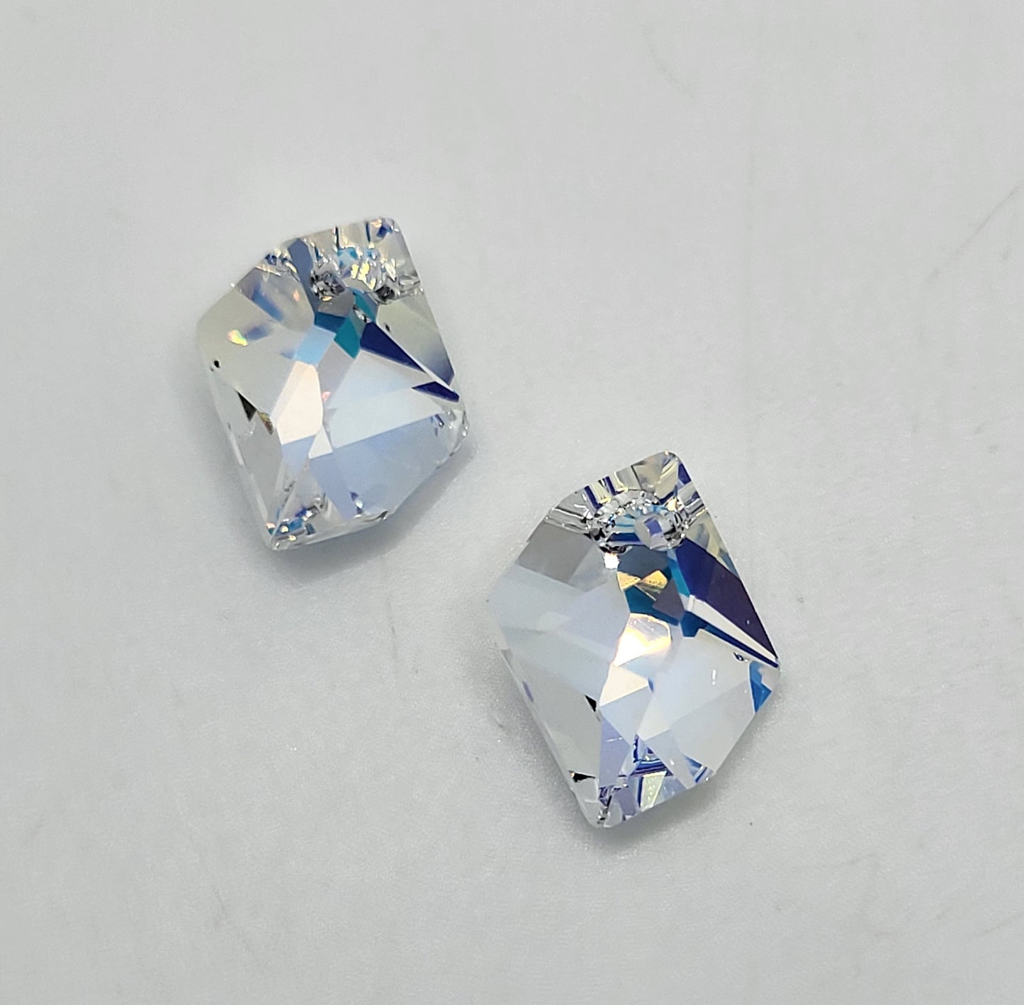 #6680 - 2pc Swarovski Crystal Clear AB 14mm Cosmic Pendants; LAST ONE