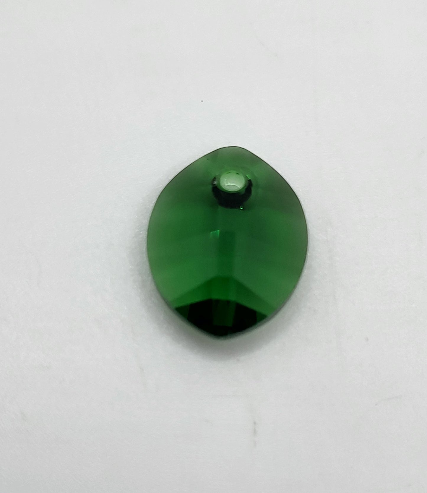 #6734 - Swarovski Crystal Dark Moss Green 14mm Pure Leaf Pendant; LAST ONE