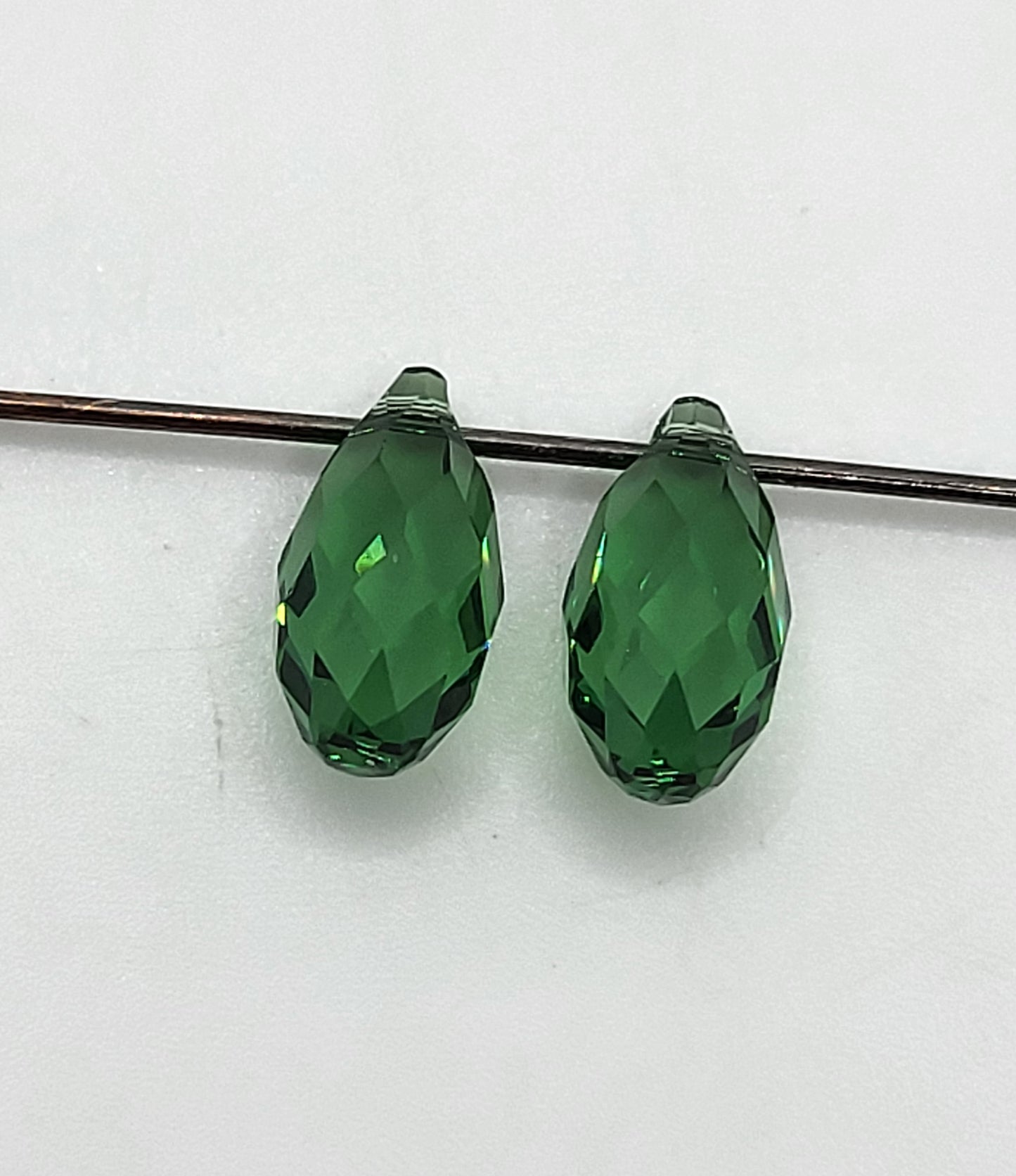#6010 - 2pc Swarovski Crystal Erinite 11x5.5mm Briolette Pendant; LAST ONE