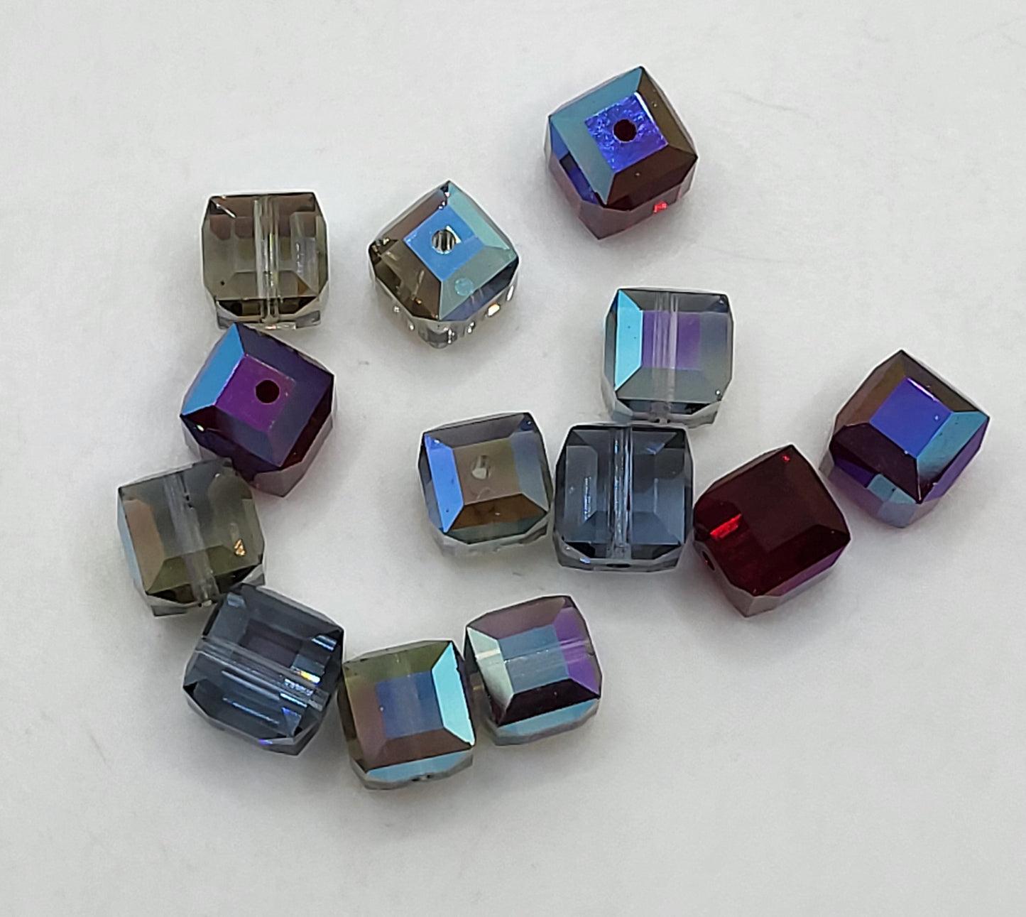 CLEARANCE MIX! 13pc Swarovski Crystal Mixed AB Colors 6mm Cube 5601 Beads