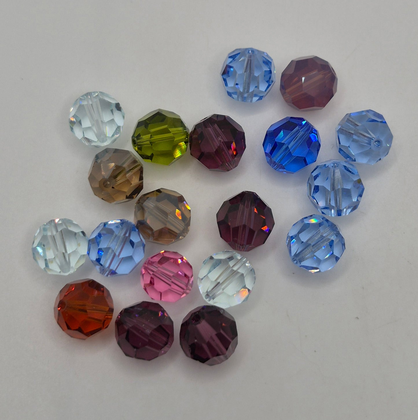 CLEARANCE MIX! 19pc Swarovski Crystal 10mm Round 5000 Beads; Assorted Colors; LAST ONE