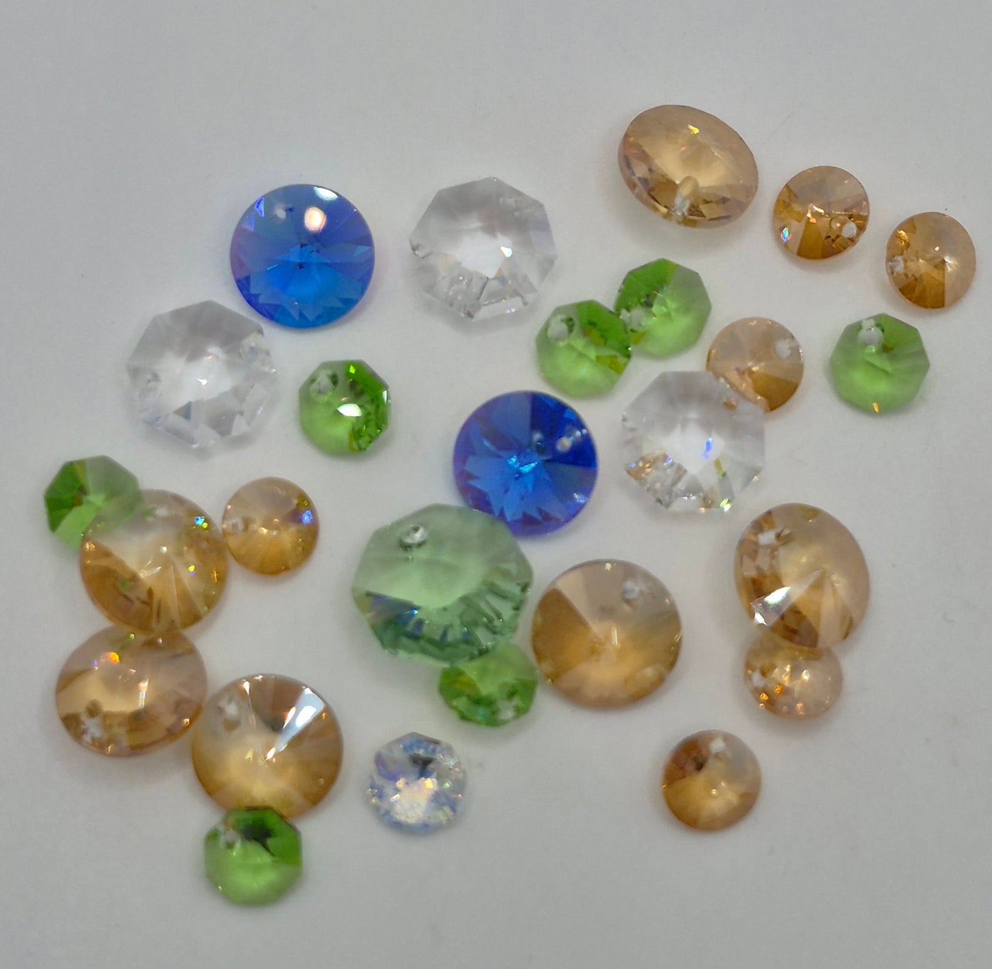 CLEARANCE MIX! 26pc Swarovski Crystal Rivoli and Octagon Pendant Mix; LAST ONE