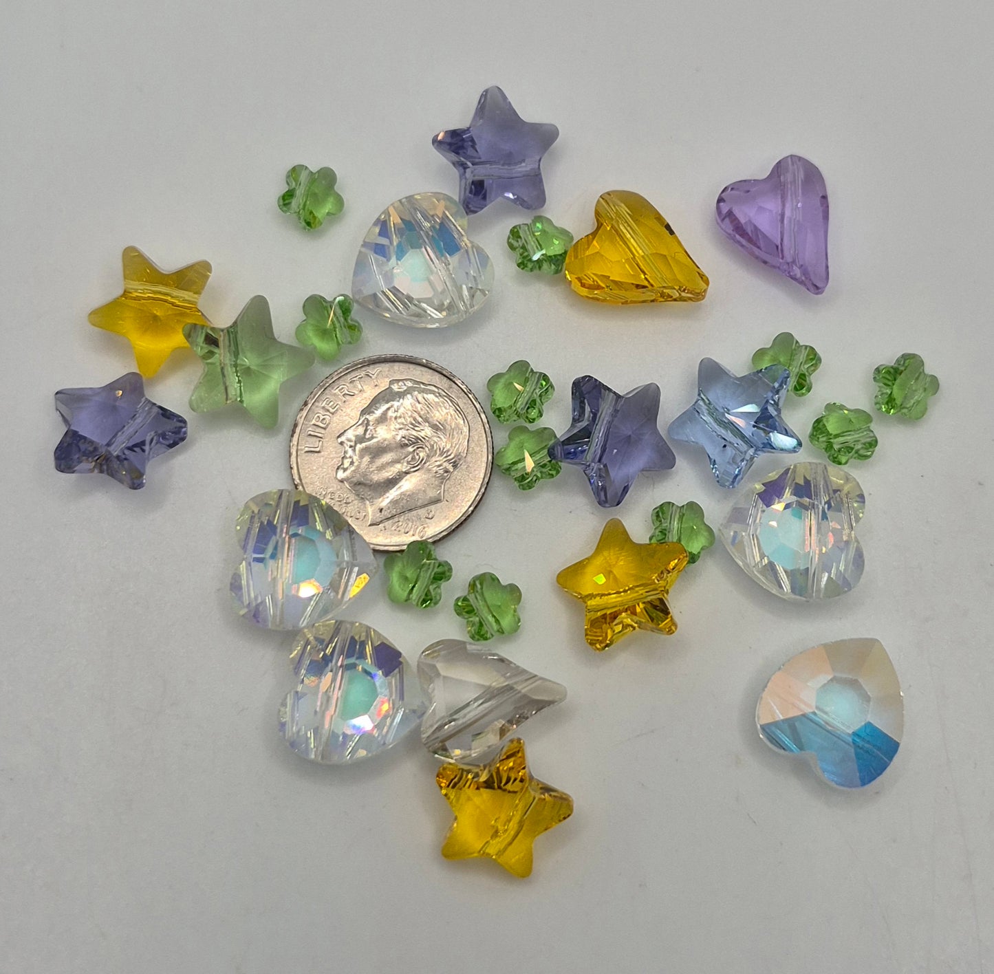 CLEARANCE MIX! 27pc Swarovski Crystal Heart, Flower, and Star Bead Mix