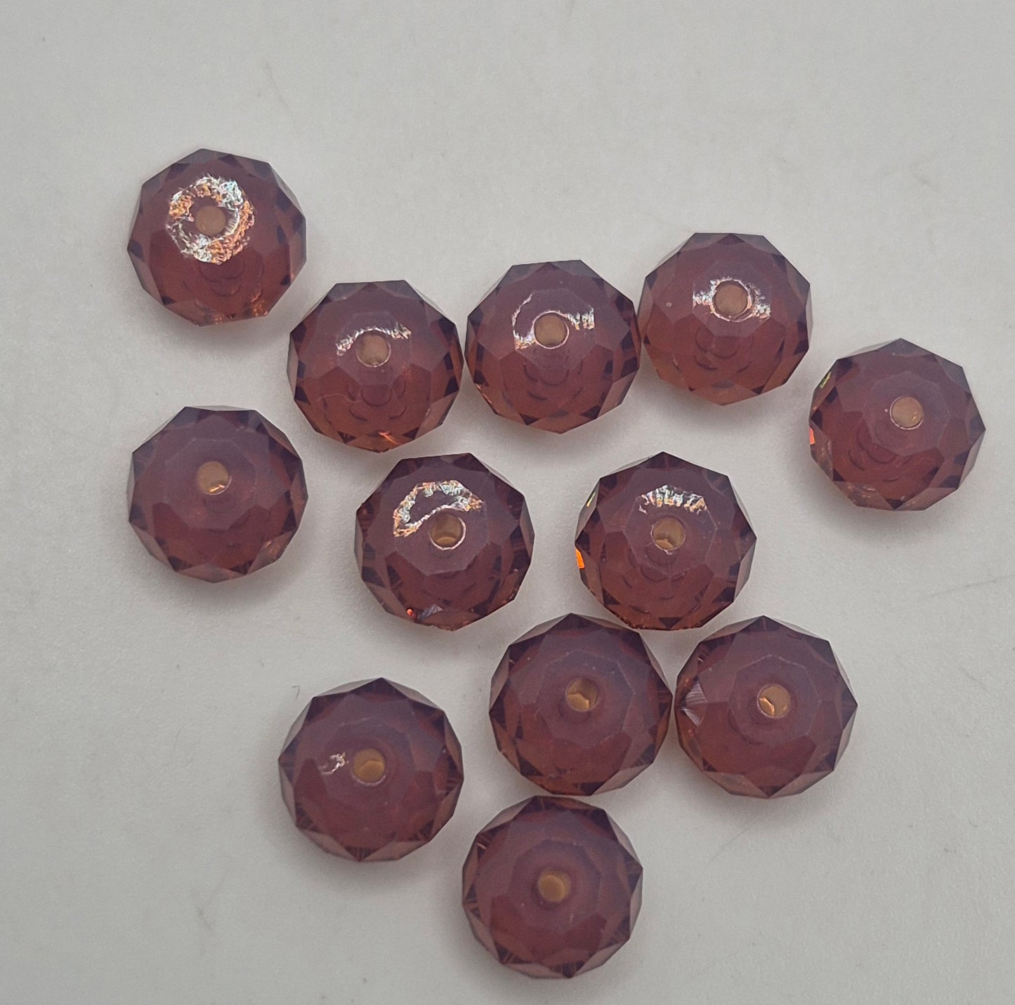 #5040 - 12pc Swarovski Crystal Cyclamen Opal 8mm Briolette/ Donut Beads; LAST ONE