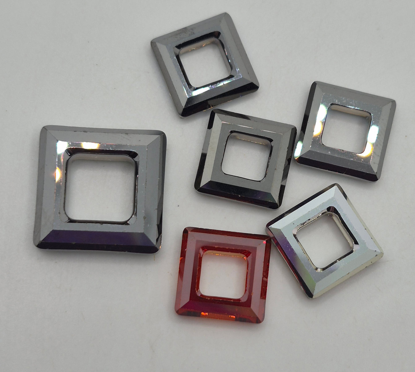 CLEARANCE MIX! 6pc Swarovski Crystal Mixed Colors Cosmic Square 4439 Fancy Stones