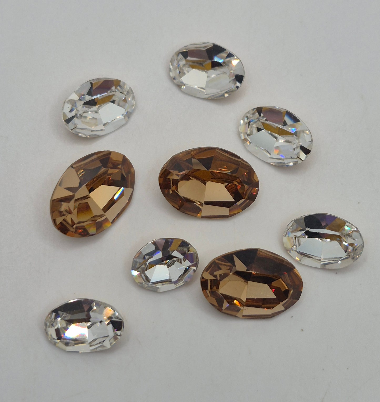 CLEARANCE MIX! 9pc Swarovski Crystal Oval 4100 Fancy Stones; Mixed Colors
