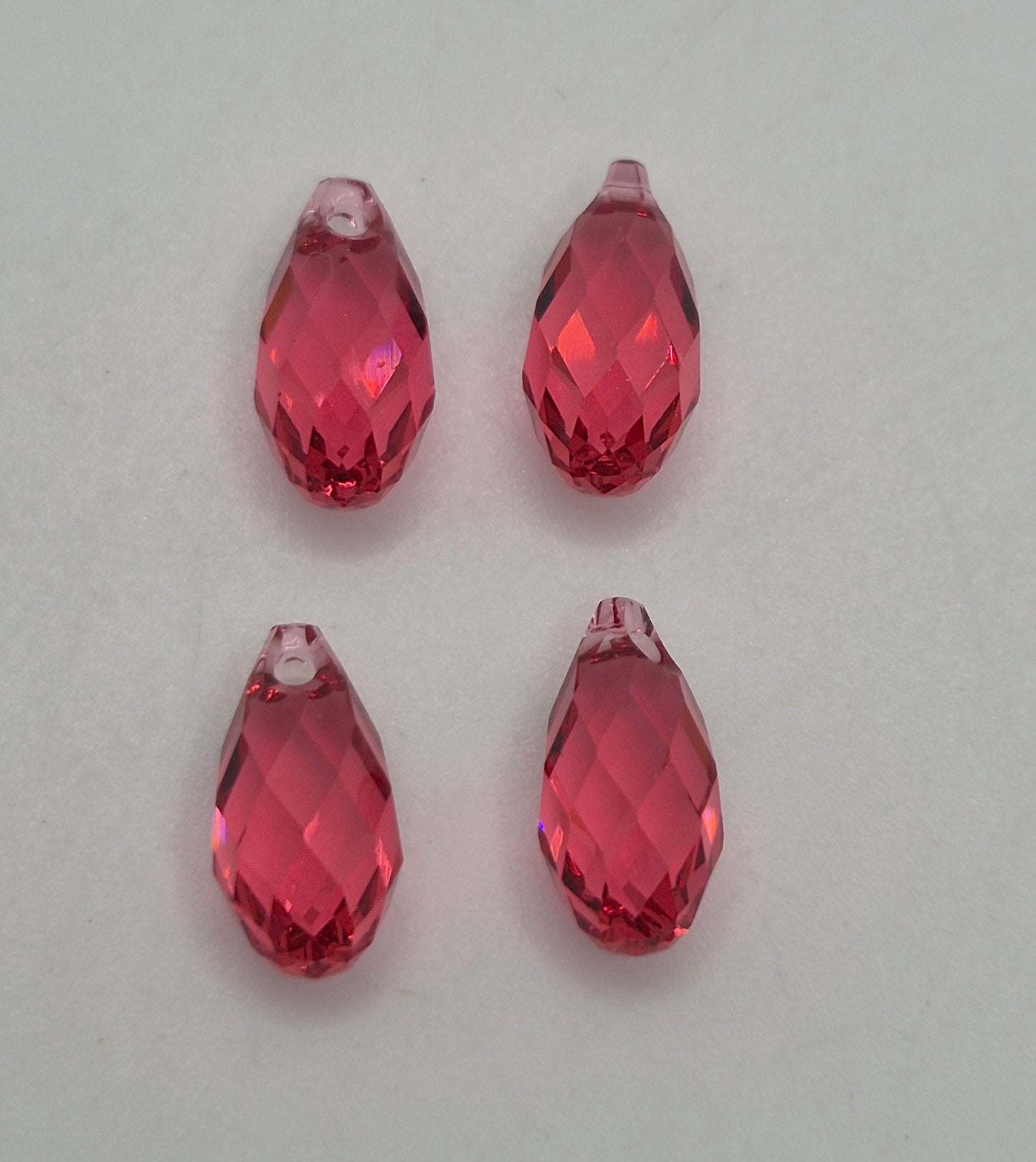 #6010 - 4pc Swarovski Crystal Padparadscha 11mm Briolette Pendants; LAST ONE