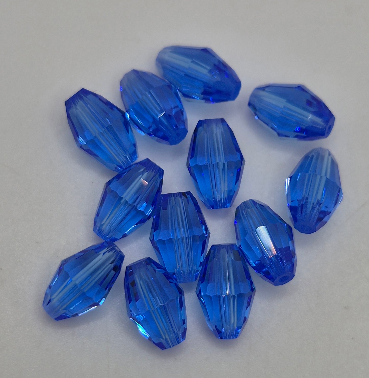 #5200 - 12pc Swarovski Crystal Sapphire 9x6mm Faceted Oval Beads; LAST ONE