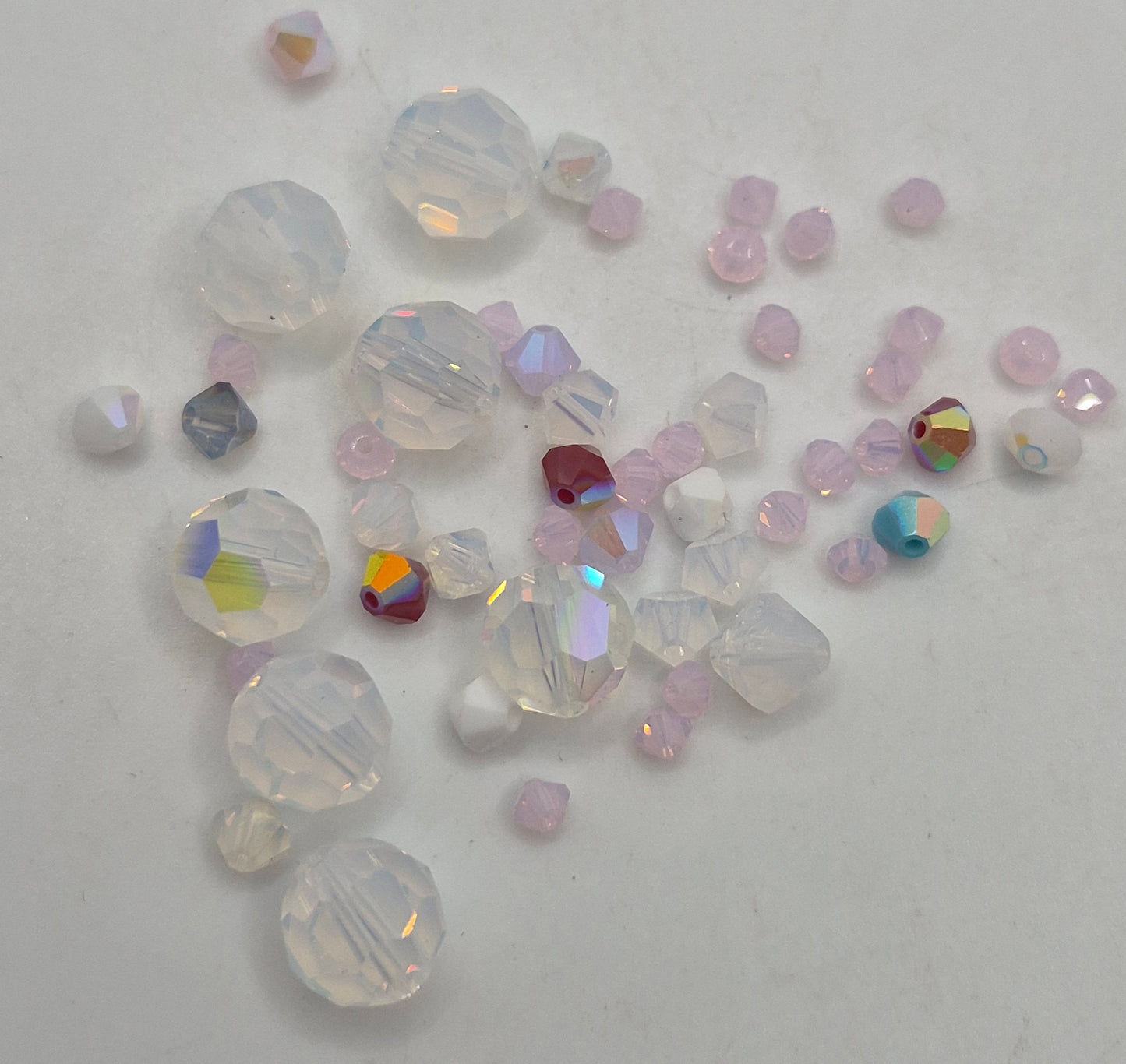 CLEARANCE MIX! 52pc Swarovski Crystal Opal/ Opaque Round, Bicone, Simplicity Beads