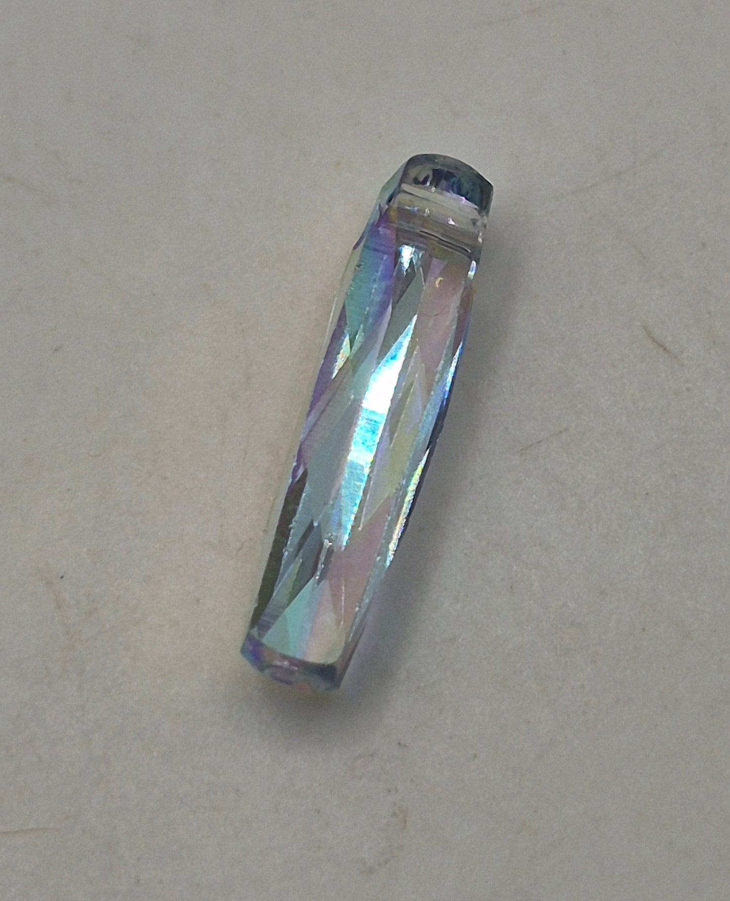 #6460 - Swarovski Crystal Clear AB 20x5mm Column Pendant; LAST ONE