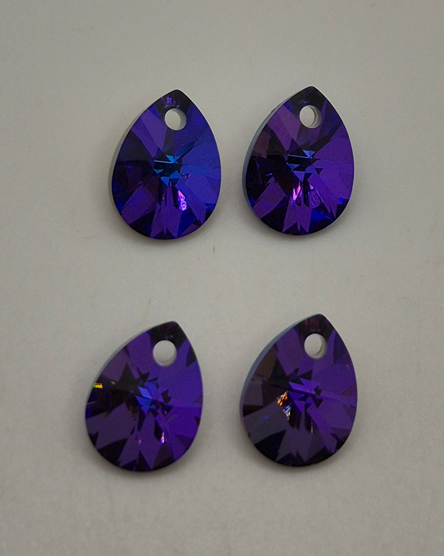 #6128 - 4pc Swarovski Crystal Heliotrope 10mm Mini Pear Pendants; LAST ONE