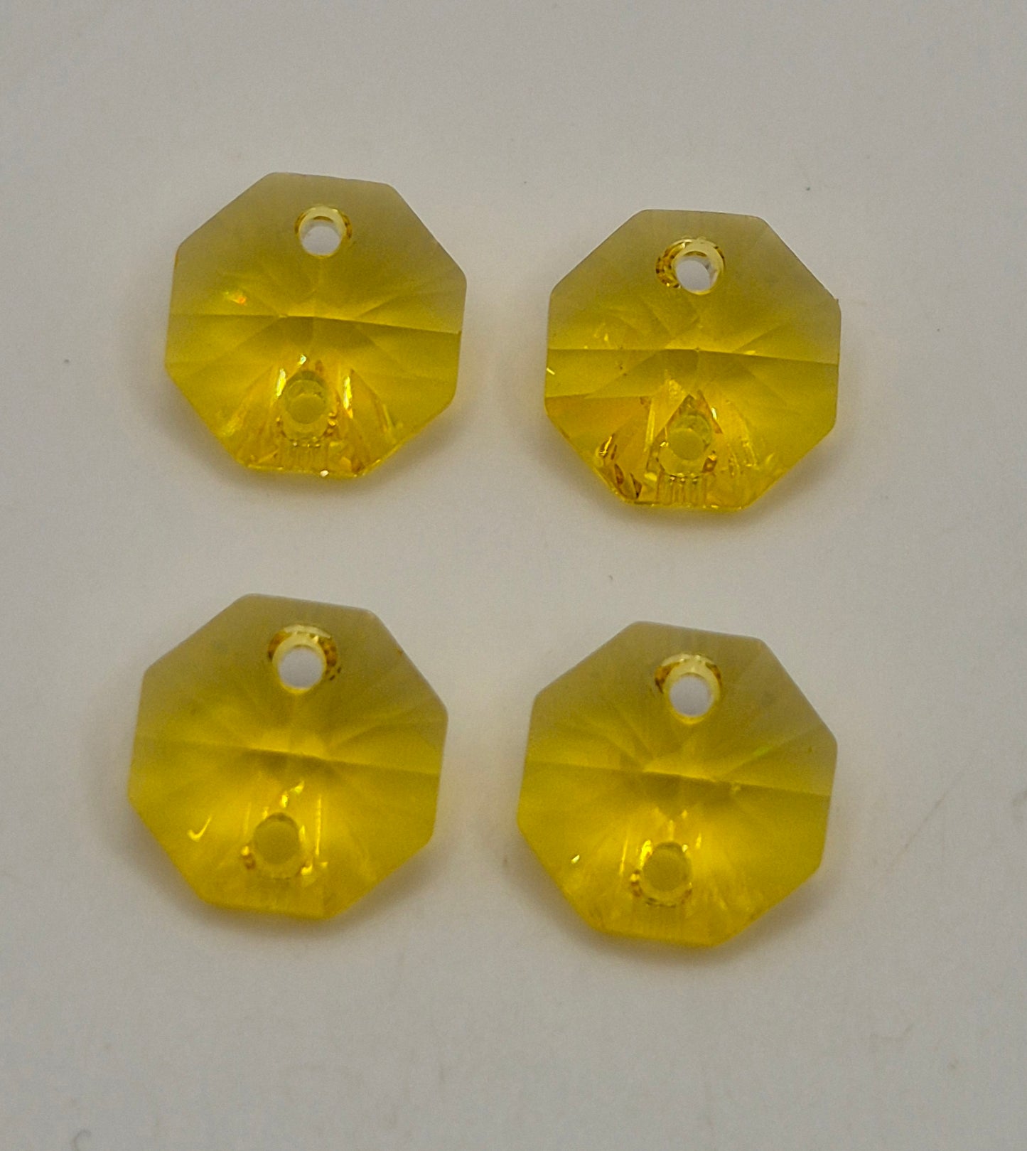 #6404 - 4pc Swarovski Crystal Light Topaz 12mm 2 Hole Octagons; LAST ONE