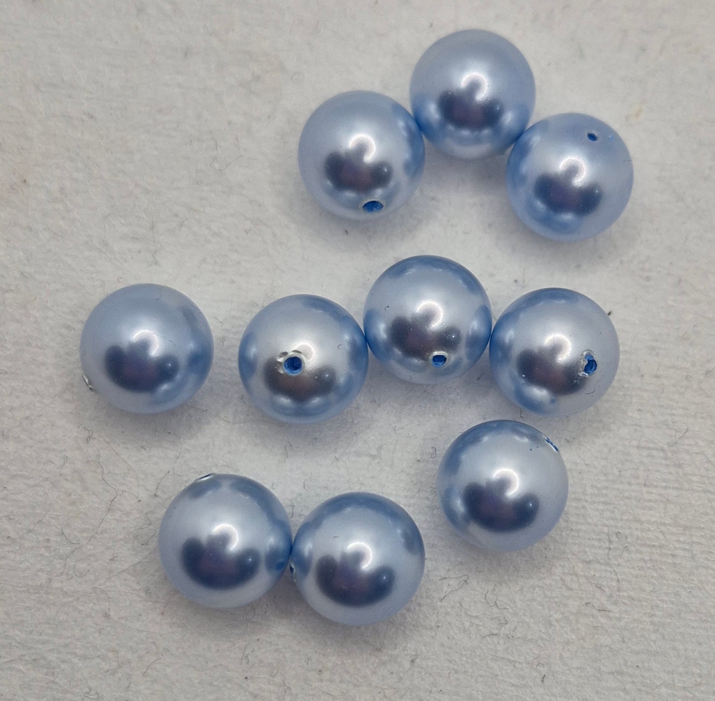#5810 -10pc Swarovski Crystal Light Blue 10mm Round Pearl Beads; LAST ONE