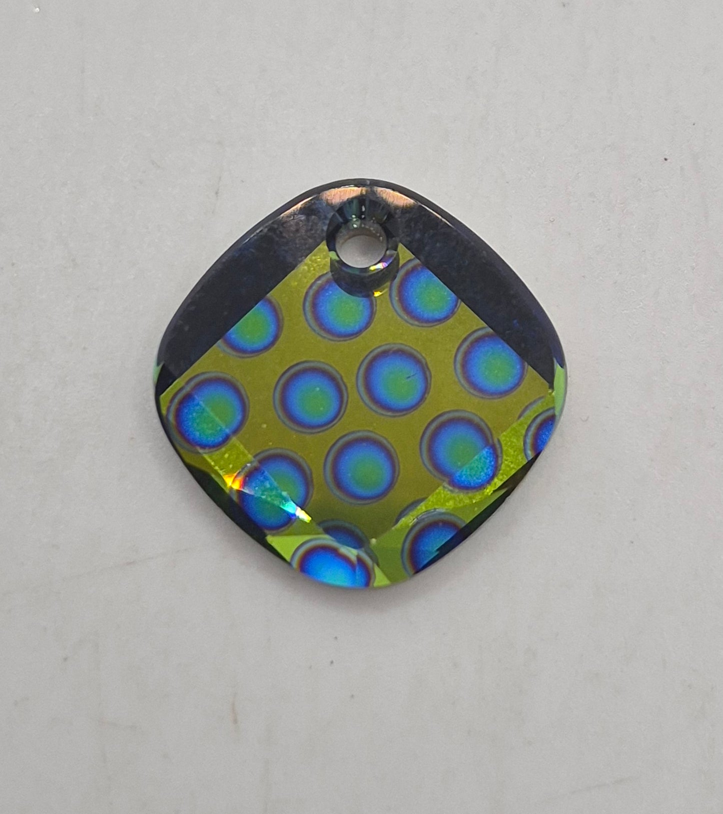 #6058 - Swarovski Crystal Peacock 18mm Metro Pendant; RARE, LAST ONE