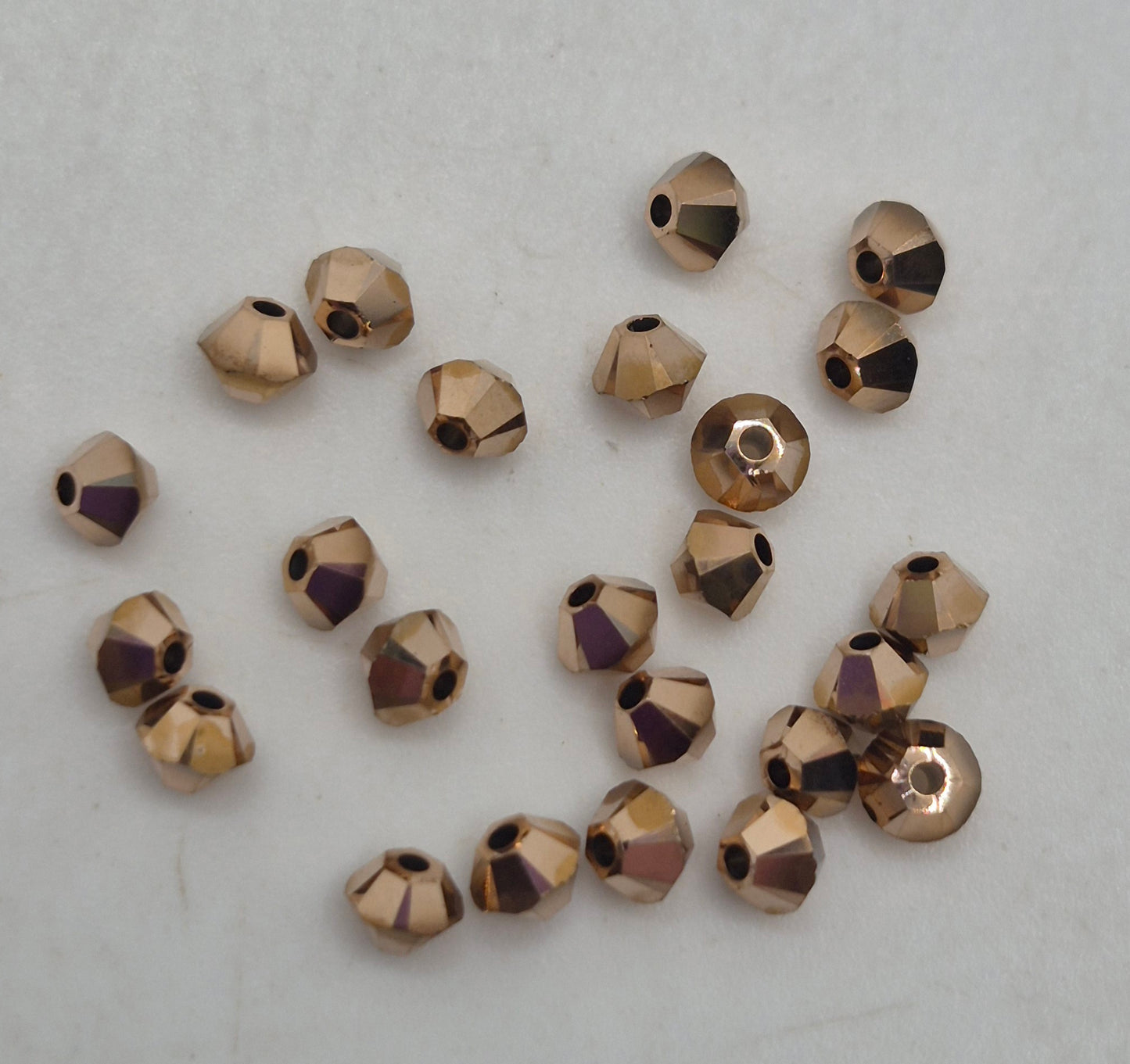 #5328 - 25pc Swarovski Crystal Rose Gold 3mm Bicone Beads; LAST ONE