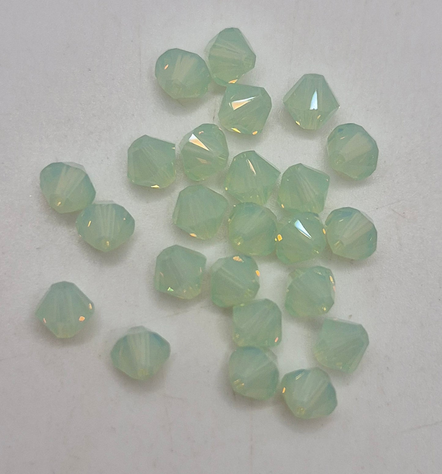 #5328 - 24pc Swarovski Crystal Chrysolite Opal 5mm Bicone Beads; LAST ONE