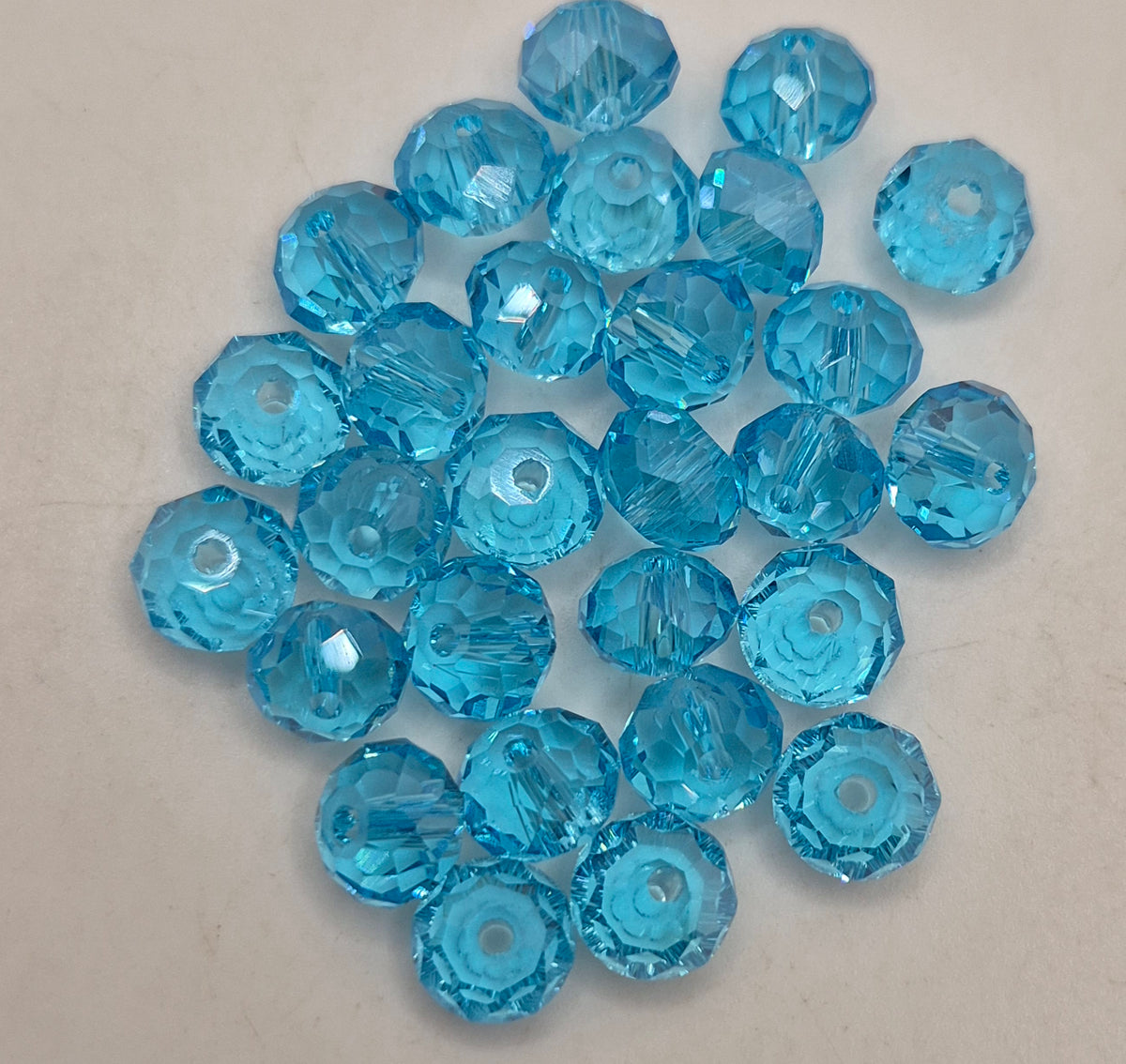 CLEARANCE MIX! 30pc ?Swarovski? Aqua 8mm Donut Beads; Read Description!