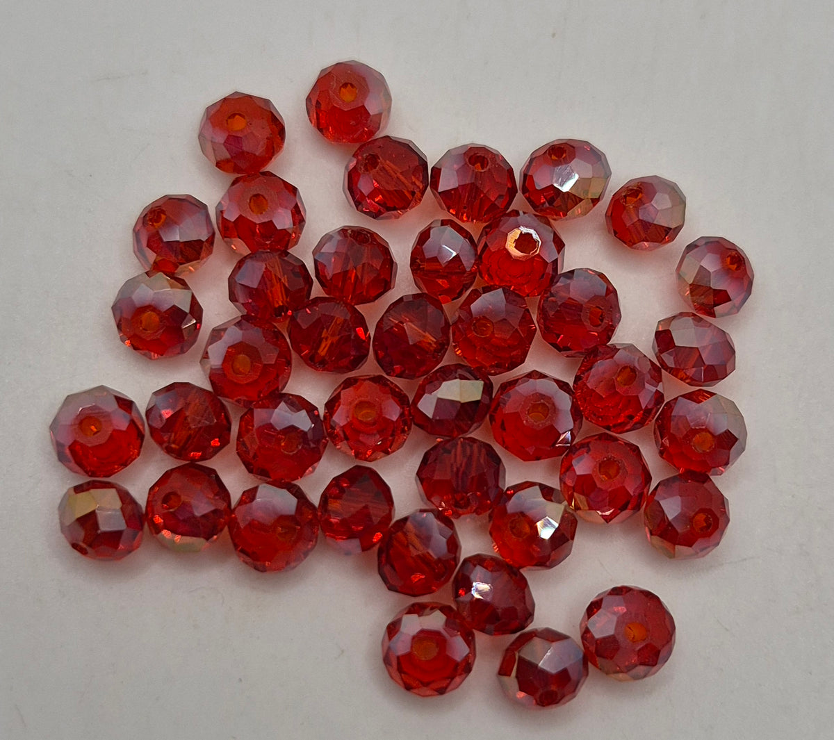 CLEARANCE MIX! 40pc ?Swarovski? Red AB 6mm Donut Beads; Read Description!