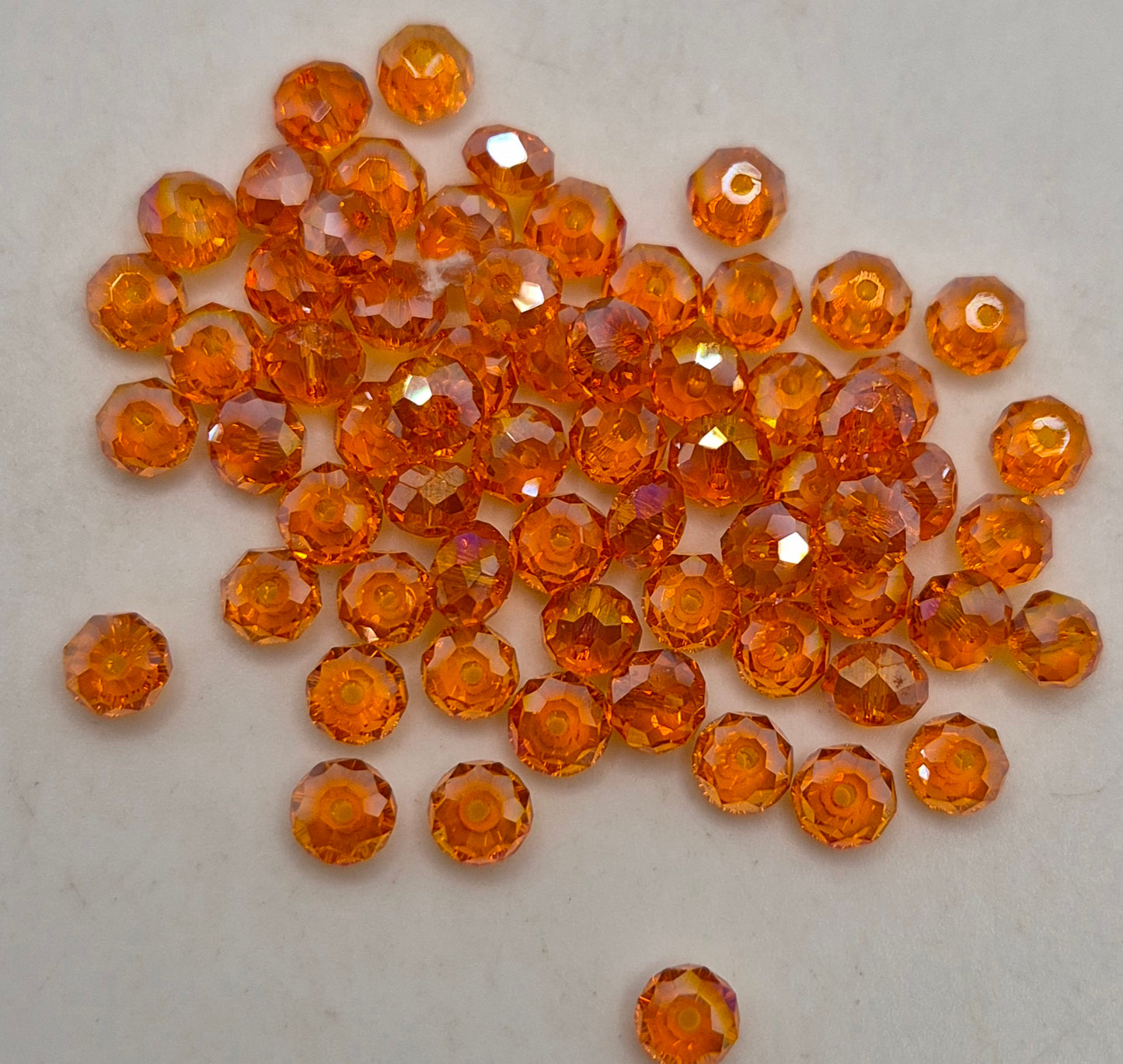CLEARANCE MIX! 50pc ?Swarovski? Orange AB 4mm Donut Beads; Read Description!