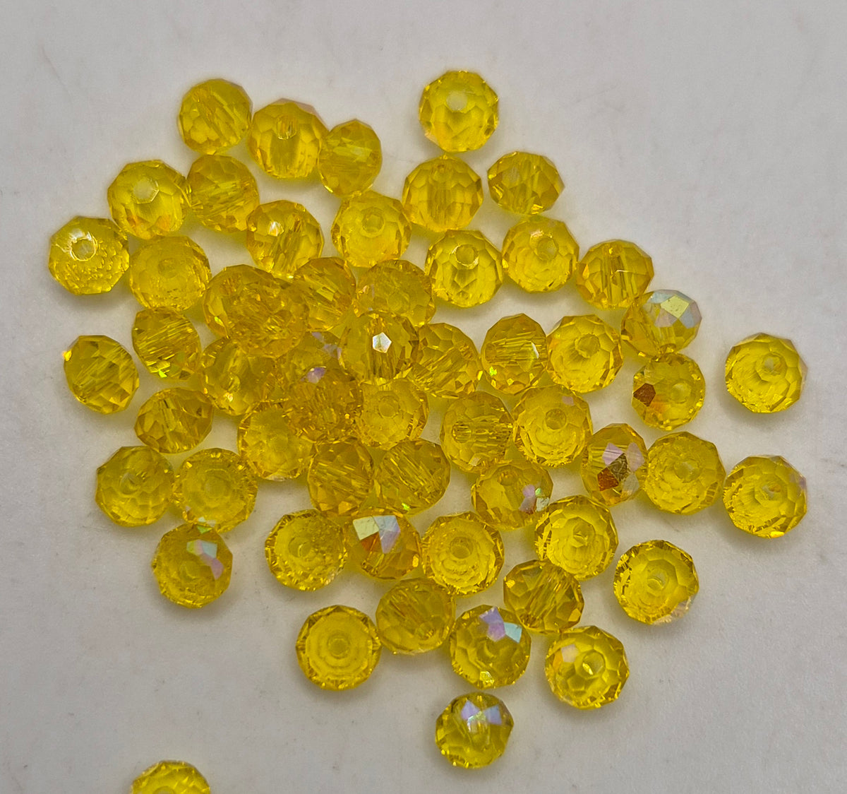 CLEARANCE MIX! 50pc ?Swarovski? Yellow AB 4mm Donut Beads; Read Description!