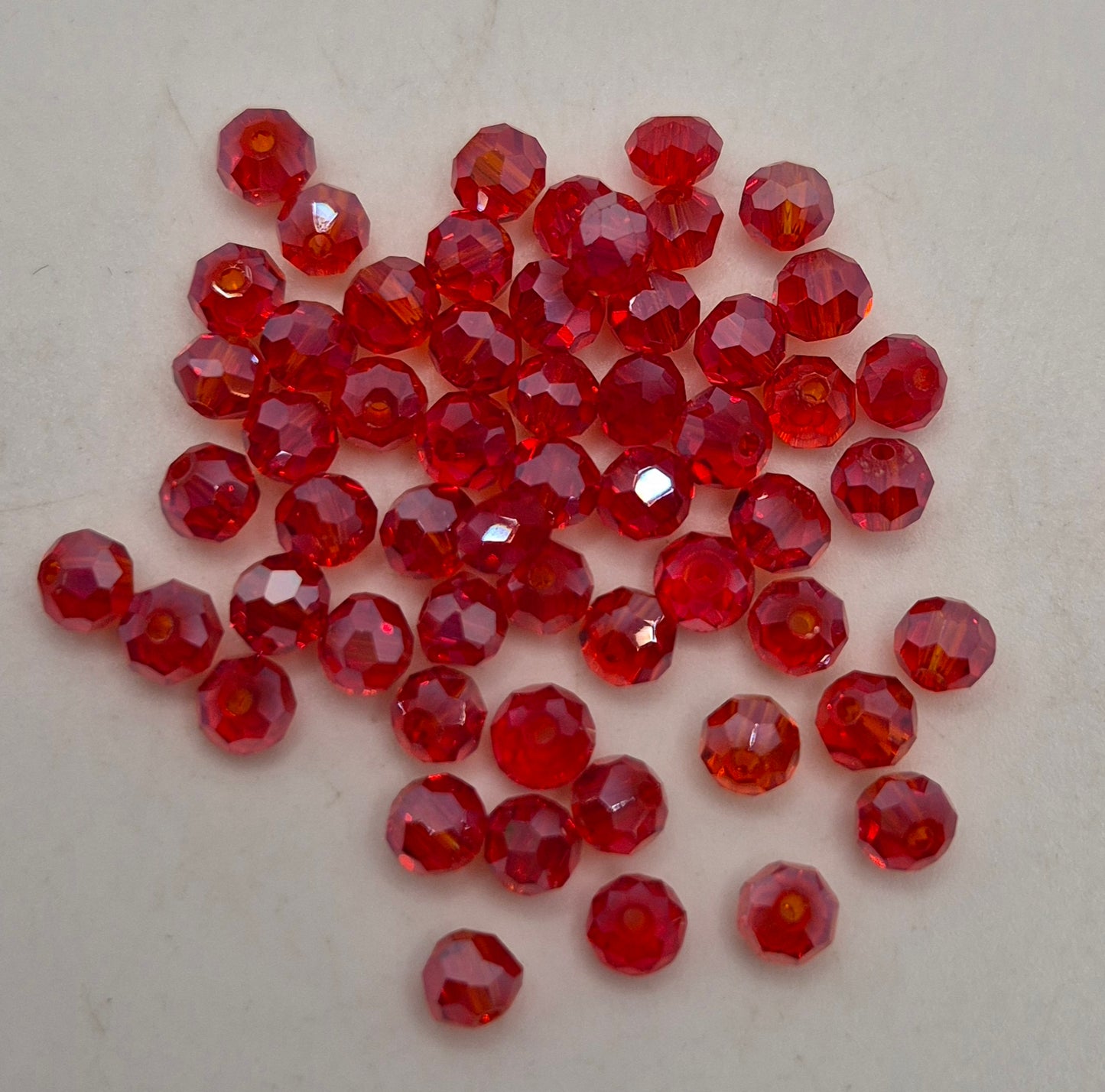 CLEARANCE MIX! 50pc ?Swarovski? Red AB 4mm Donut Beads; Read Description!