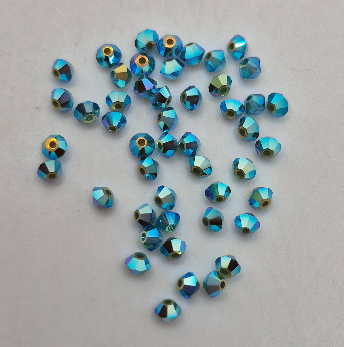 #5328 - 48pc Swarovski Crystal Palace Green Opal AB2X 3mm Bicone Beads; LAST ONE
