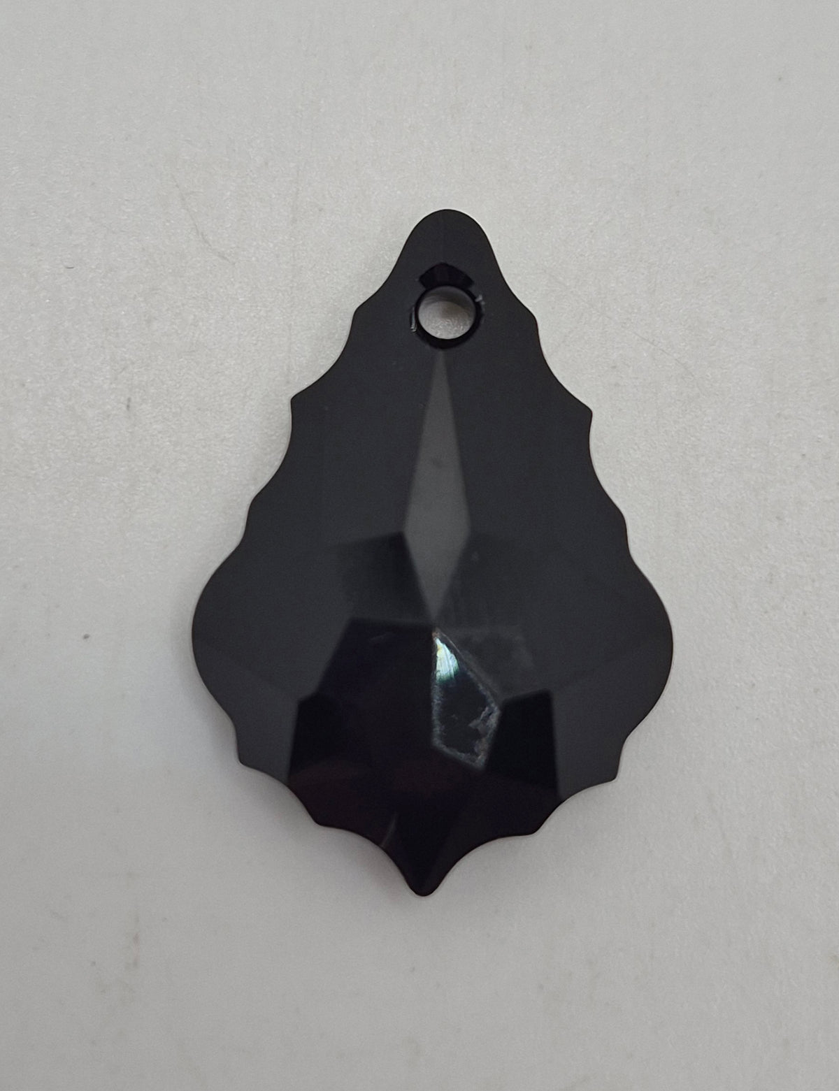 #6901 - Swarovski Crystal Jet Black 28mm Flat Baroque Pendant; LAST ONE