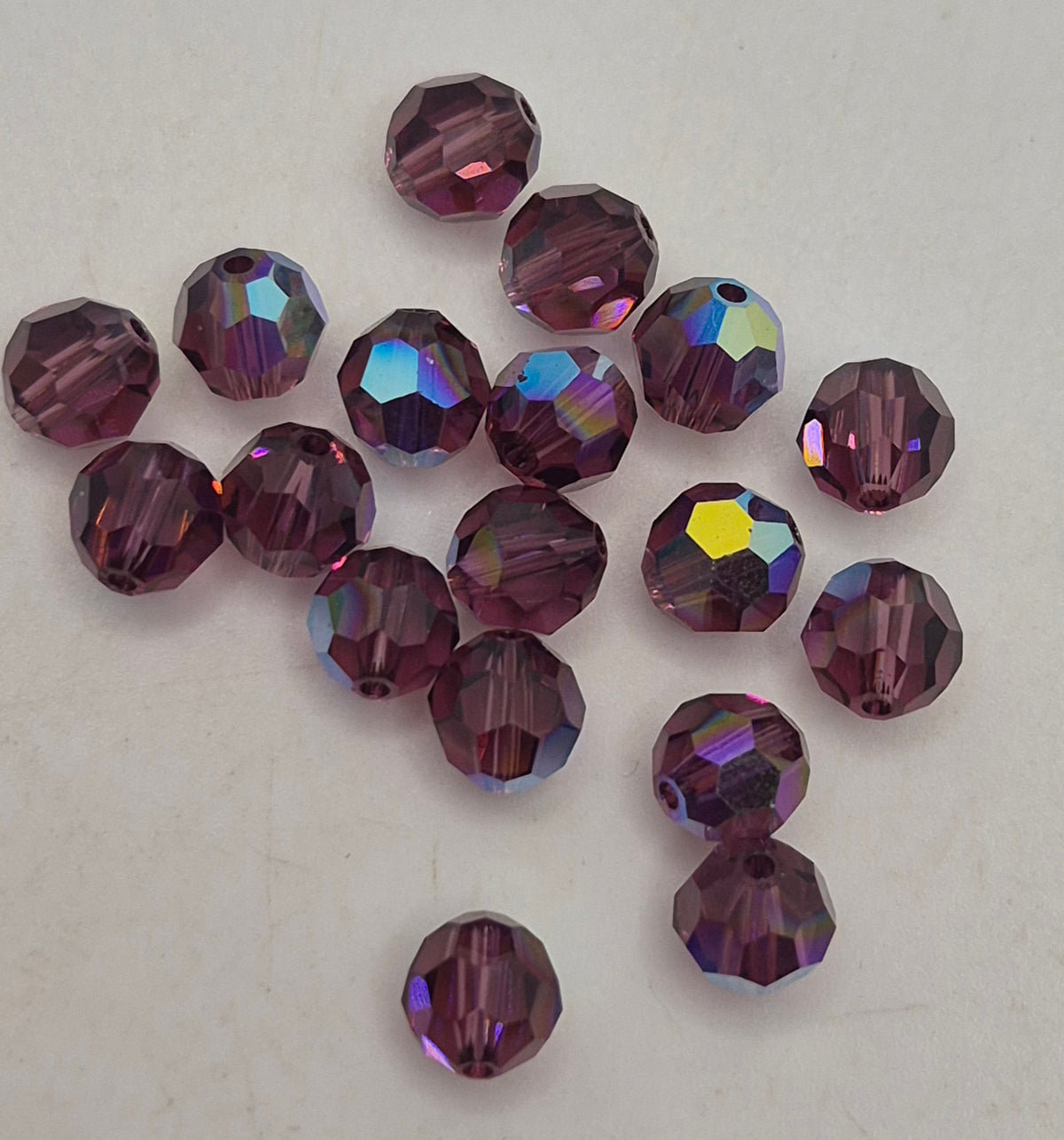 #5000 - Swarovski Crystal 8mm Round Beads w/ AB Finish; 6pc per pack