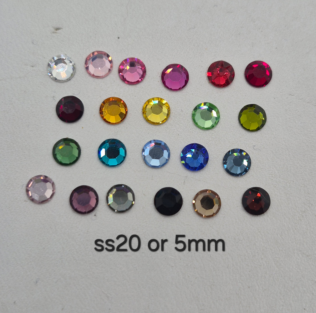 #2000 - Swarovski Crystal ss20 (5mm) Flatback Rhinestones; 50pc per pack
