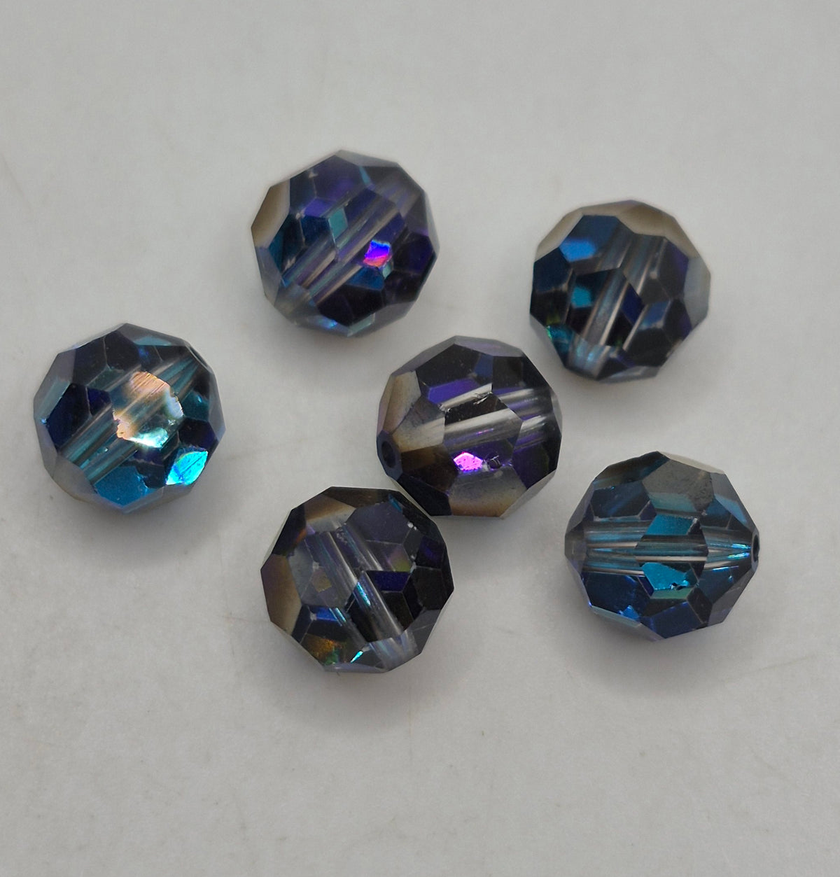 #5000 - 6pc Swarovski Crystal Bermuda Blue 8mm Round Beads; LAST ONE