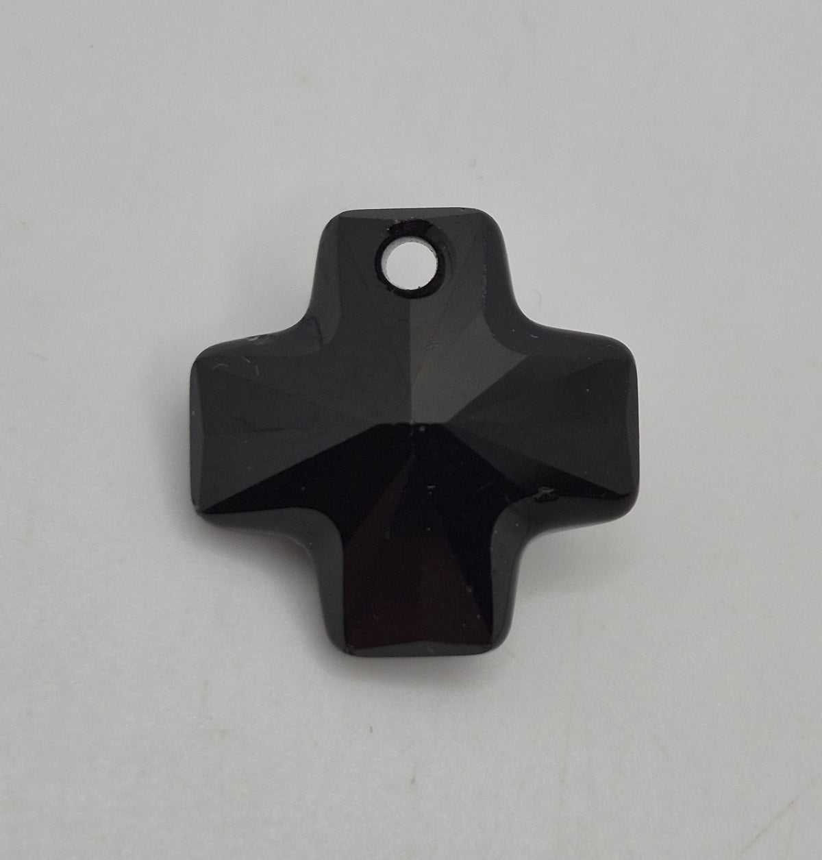 #6866 - Swarovski Crystal Jet Black 20mm Chunky Cross Pendant; LAST ONE