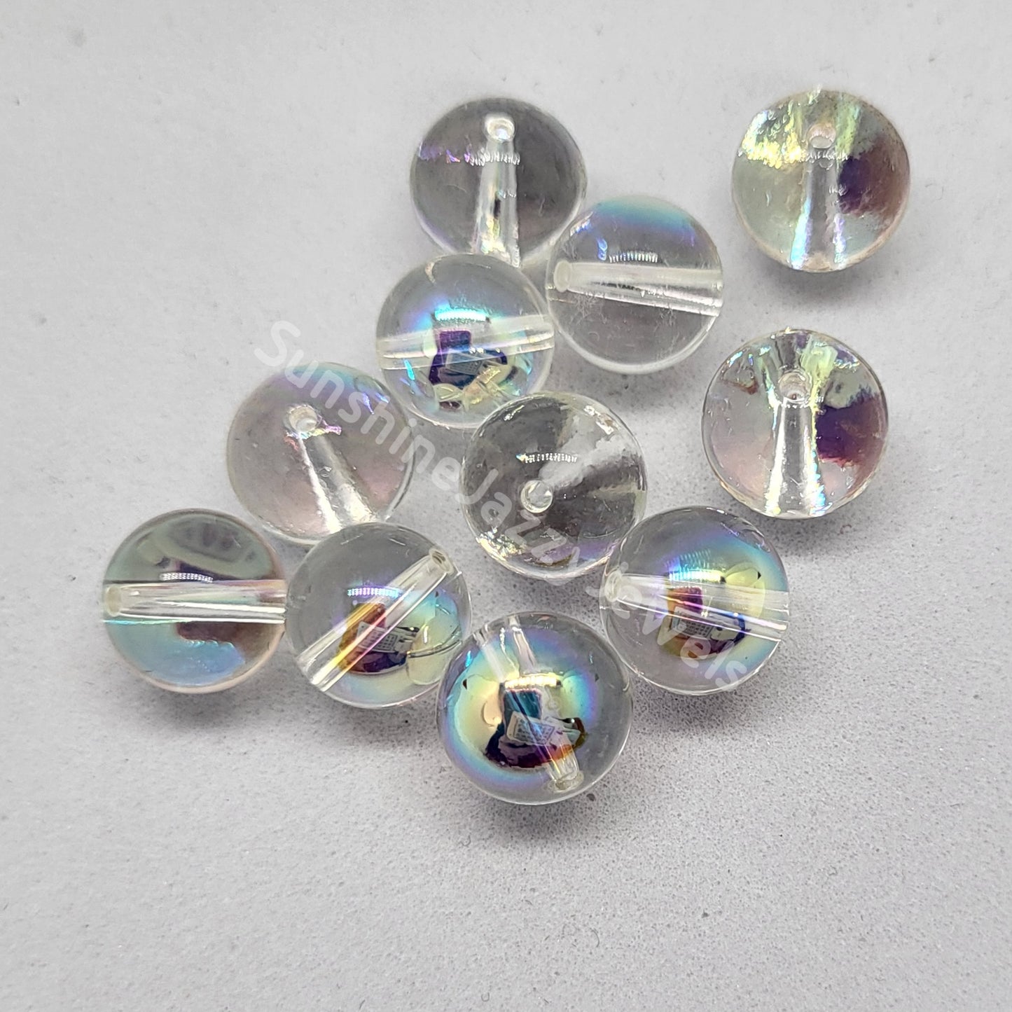 #5090 - Swarovski Crystal Clear AB Round Soap Ball Beads