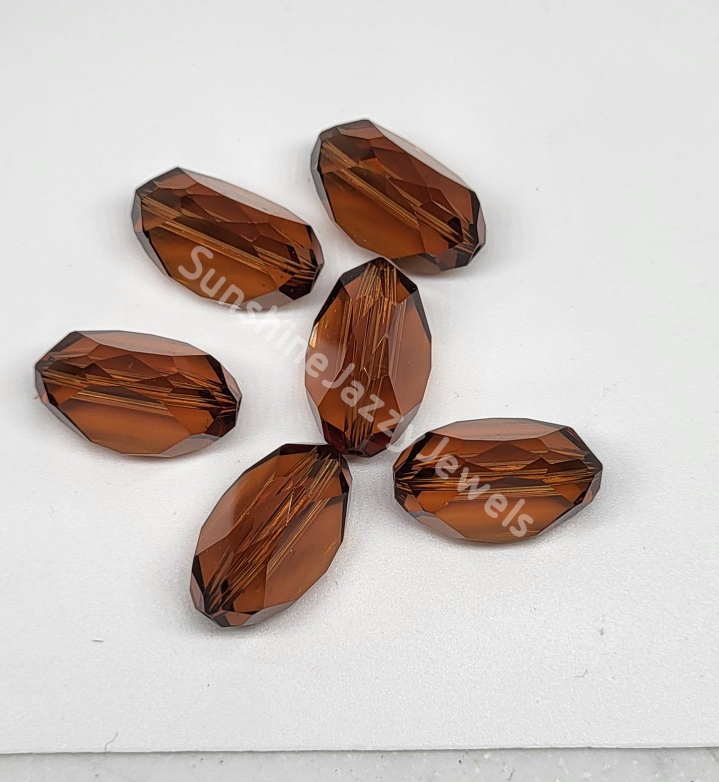 #5270 - Factory Pack Swarovski Crystal Smoked Topaz 18x11mm Triangular Oval Beads