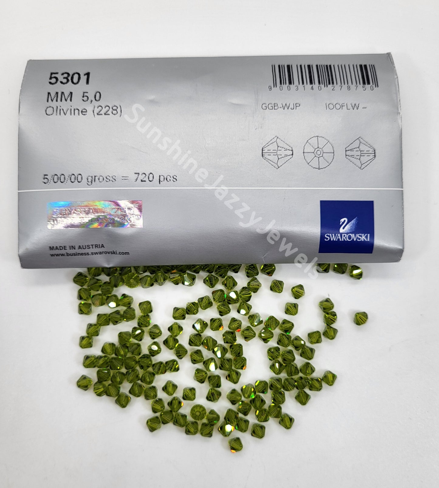 #5301 - Factory Pack Swarovski Crystal 5mm Bicone Beads