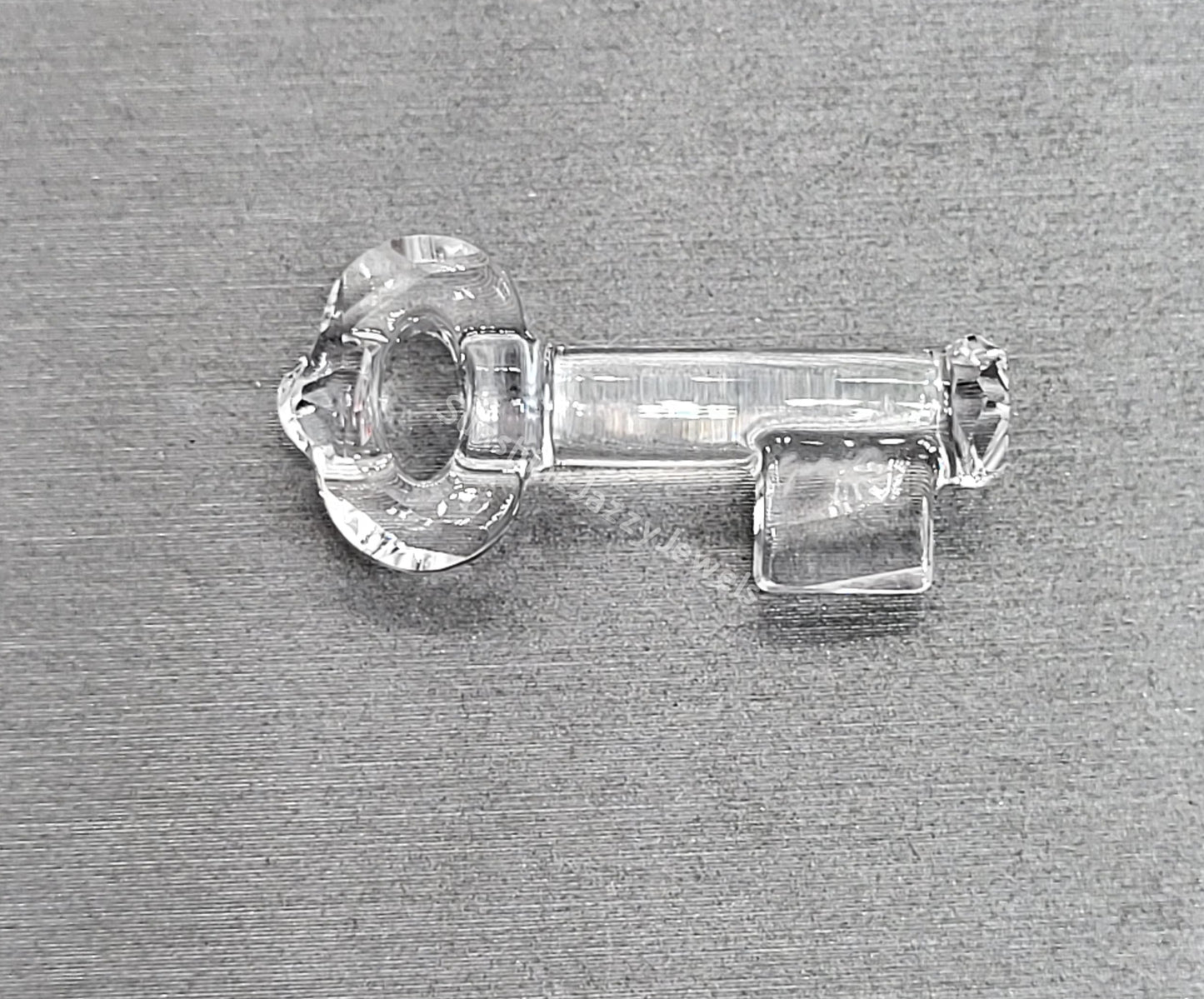 #6918 - Swarovski Crystal Clear 30mm Key to Open Forest Pendant; Yoko Ono Signature