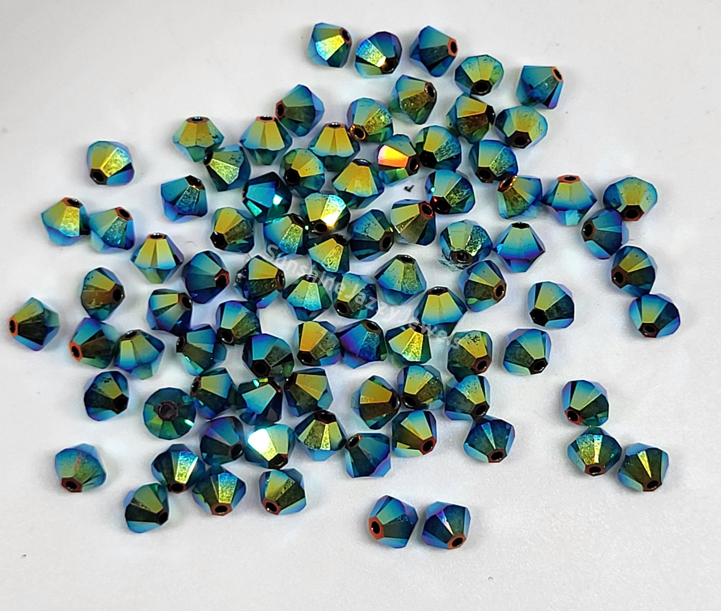 #5328 - Swarovski Crystal 4mm AB2X Bicone Beads; 24pc per pack