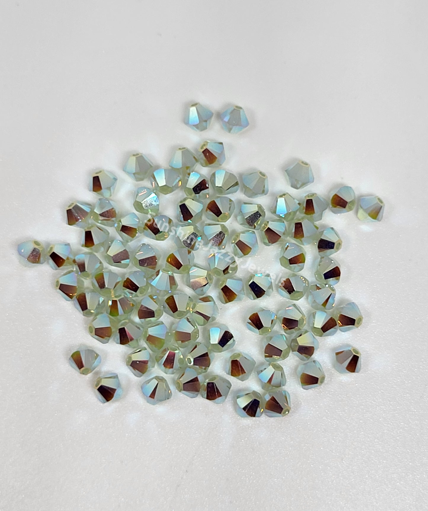 #5328 - Swarovski Crystal 4mm AB2X Bicone Beads; 24pc per pack