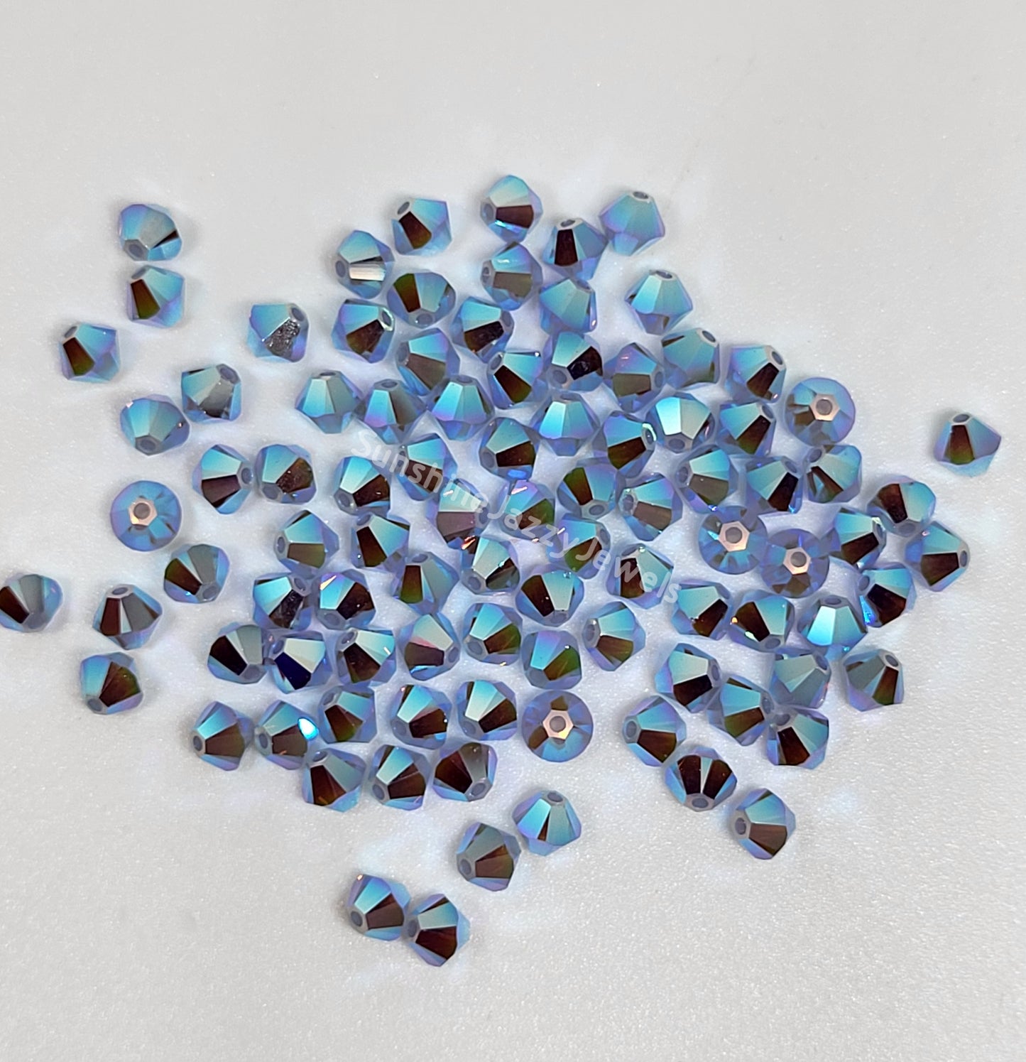 #5328 - Swarovski Crystal 4mm AB2X Bicone Beads; 24pc per pack