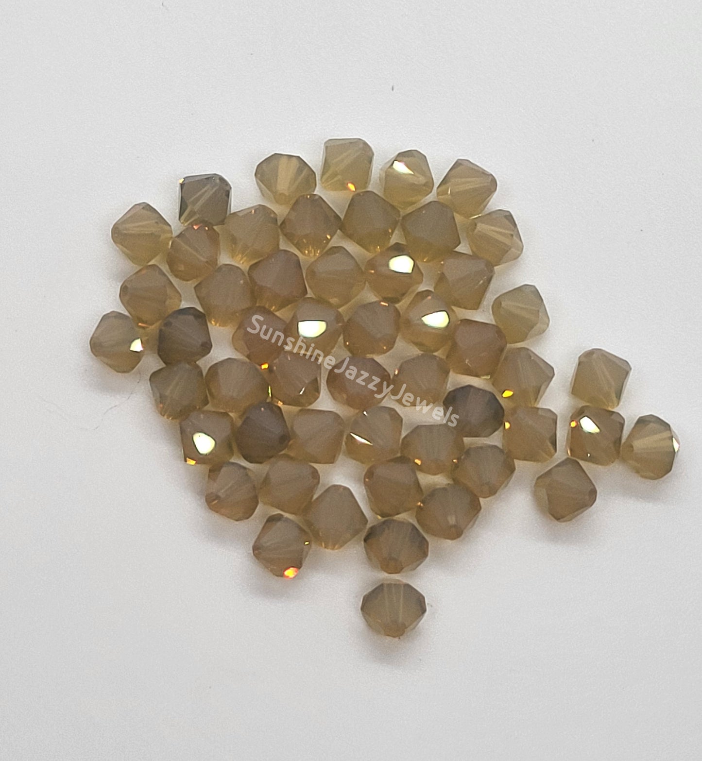 #5328 - Swarovski Crystal 6mm Bicones - Opal Finish; 12pc per pack