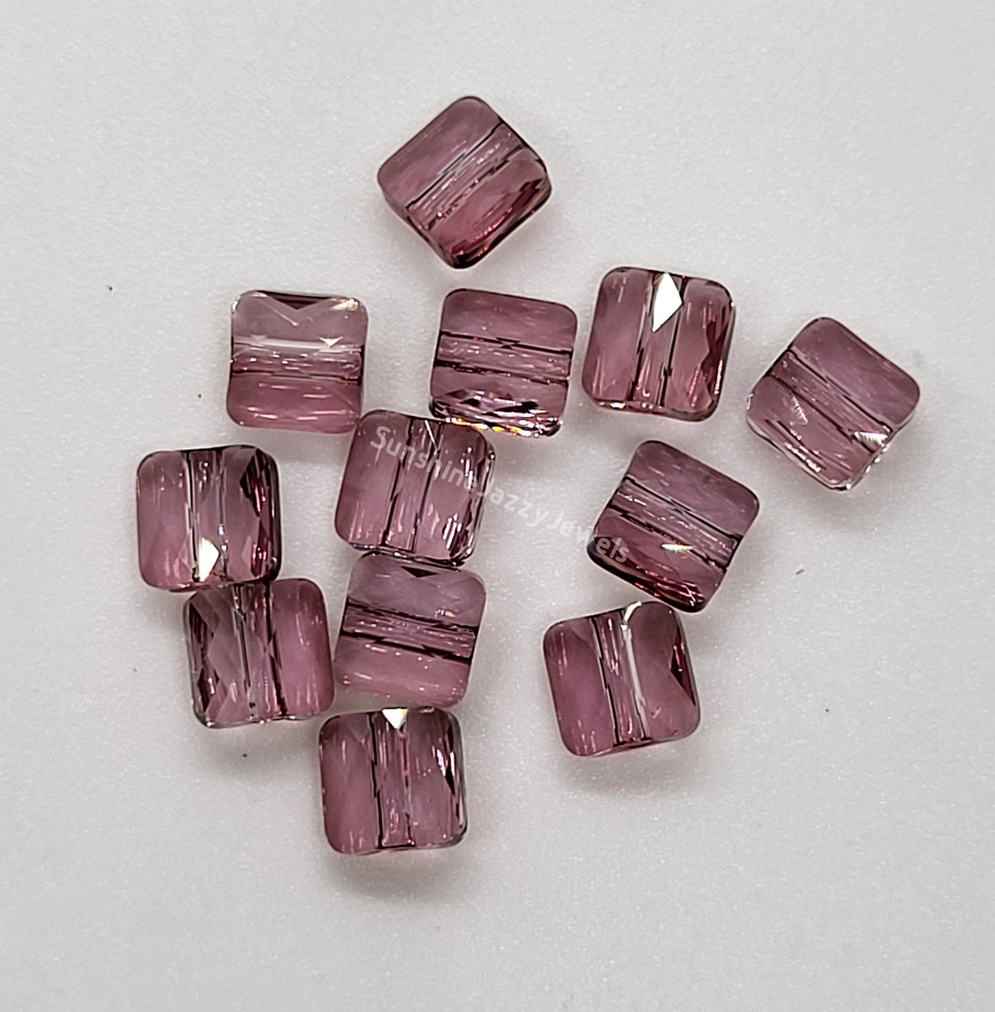 #5053 - Swarovski Crystal 6mm Mini Square Beads; 12pc per pack