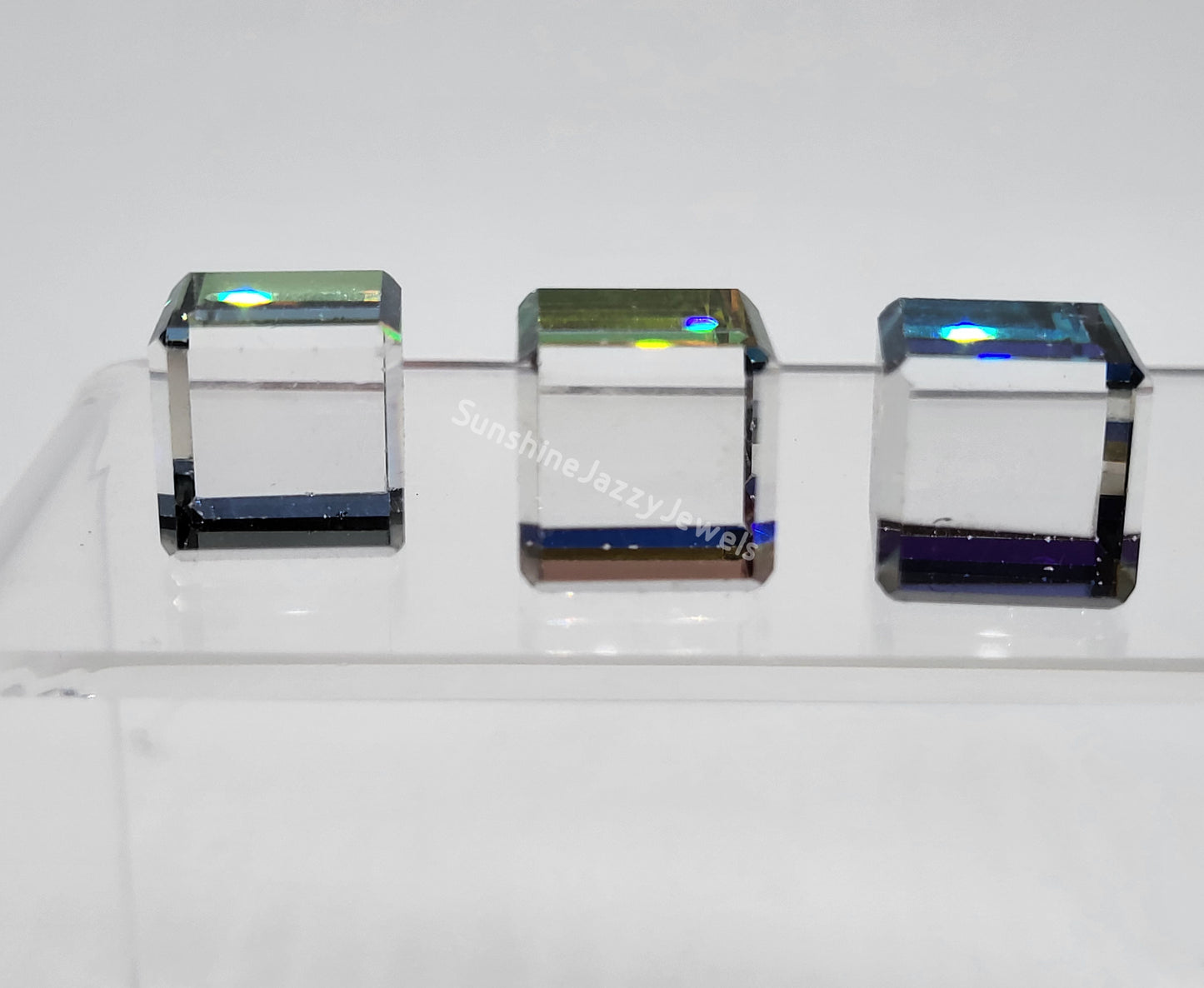 #4840 - Factory Pack Swarovski Vitrail Medium 14mm Full Flatback Cube Fancy Stone