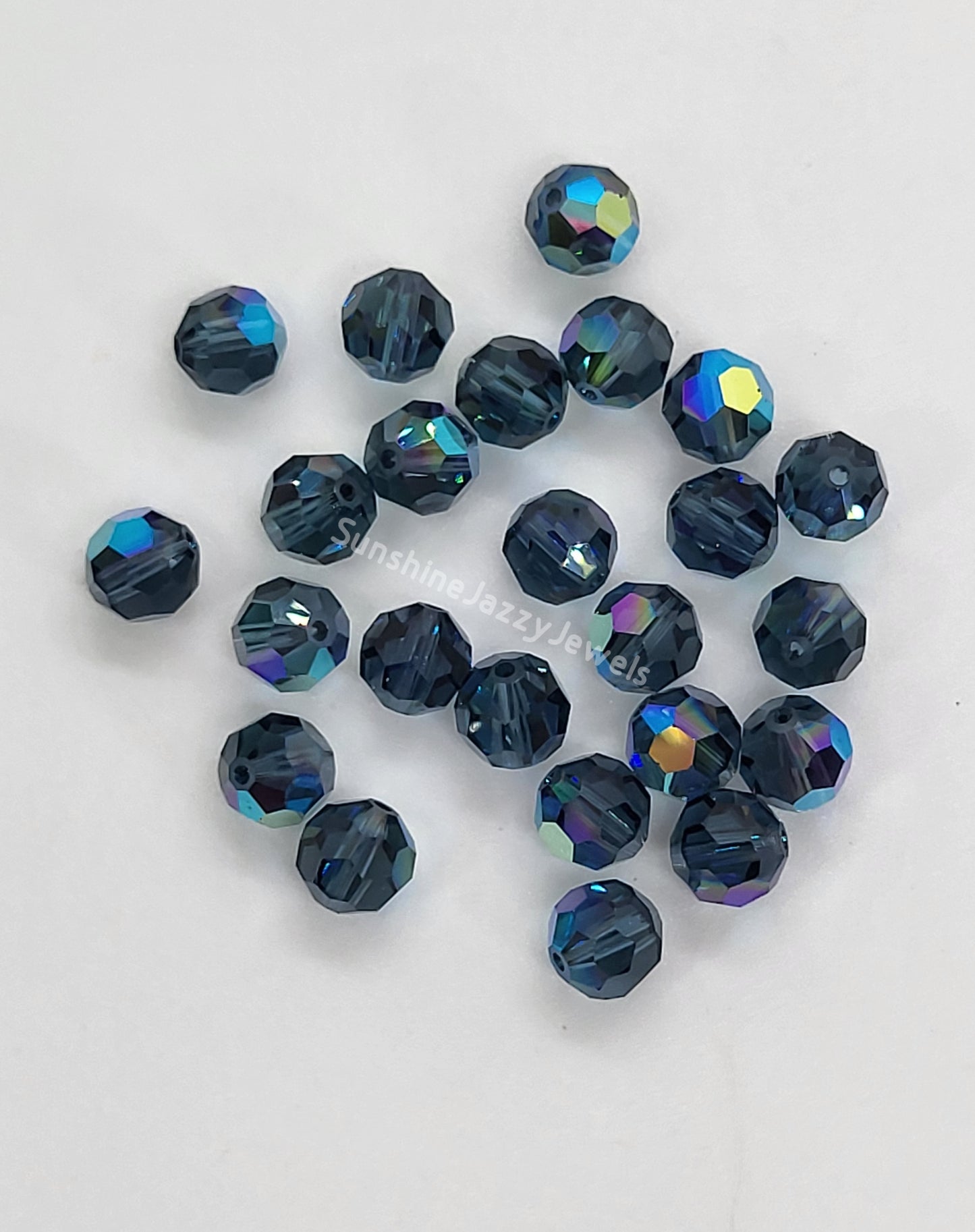 #5000 - Swarovski Crystal 6mm w/ AB Finish Faceted Round Beads; 12pc per pack