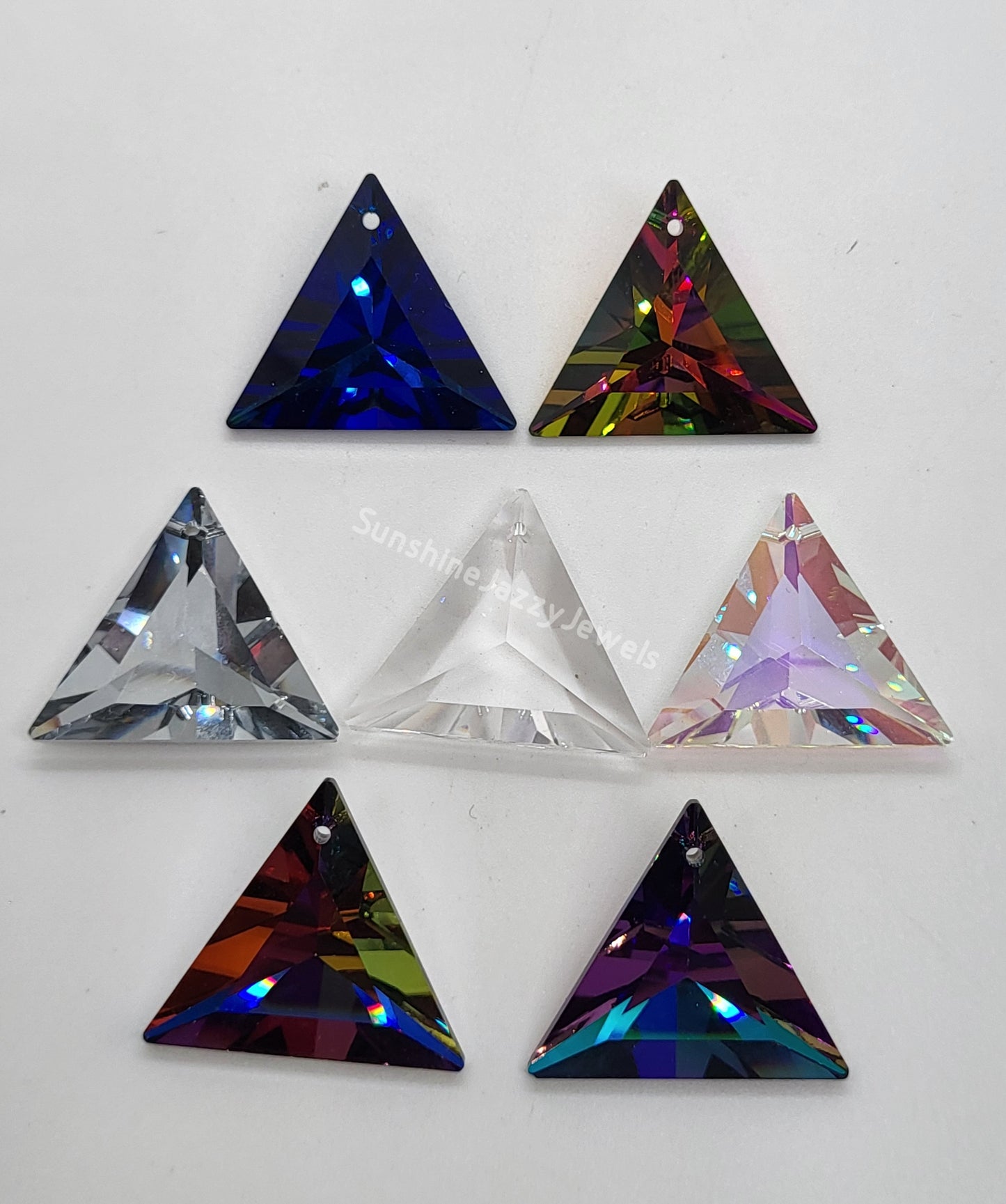 #6209 - Swarovski Crystal 30mm Triangle Pendant; 7 Colors